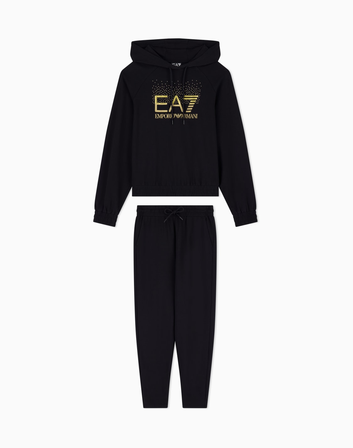 tracksuit-regular-fit-hooded-in-cotton-with-shiny-studs-black--ea7