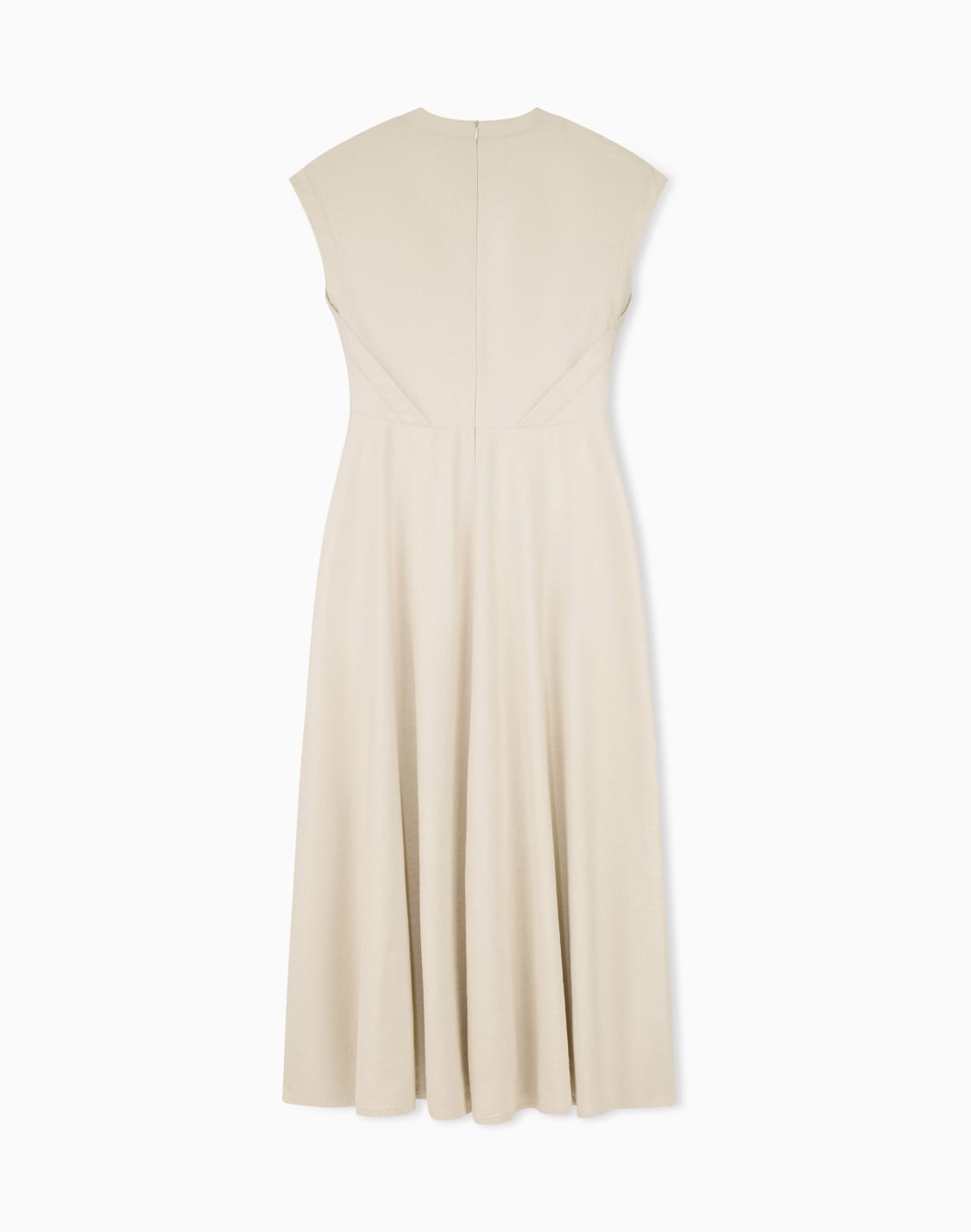 sleeveless-long-dress-in-viscose-and-cotton-lurex-drill-white--emporio-armani