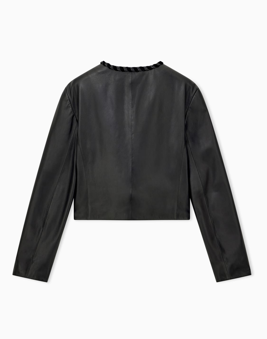 veste-courte-en-cuir-boutonne-avec-bordure-tresse-noir--emporio-armani