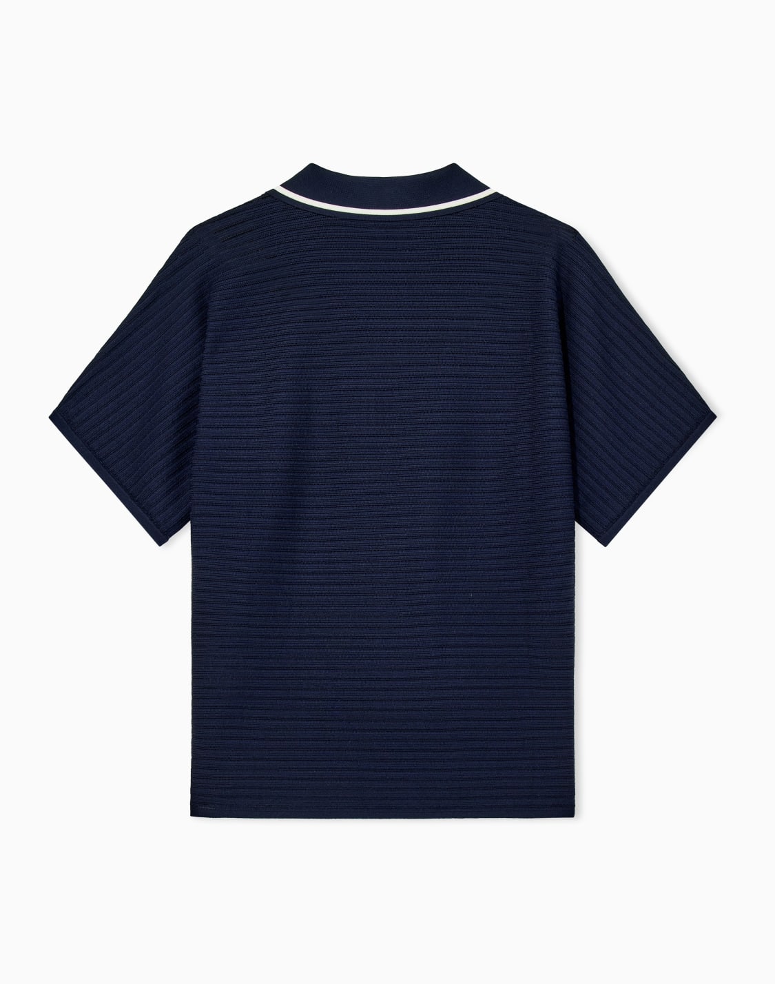 polo-de-punto-calado-con-ribetes-a-contraste-y-logotipo-azul-marino--emporio-armani