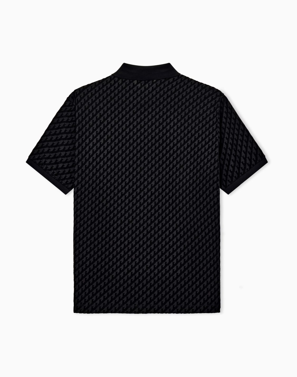 レギュラフィット-ポロシャツ-千鳥格子柄ジャジ-ブラック--emporio-armani