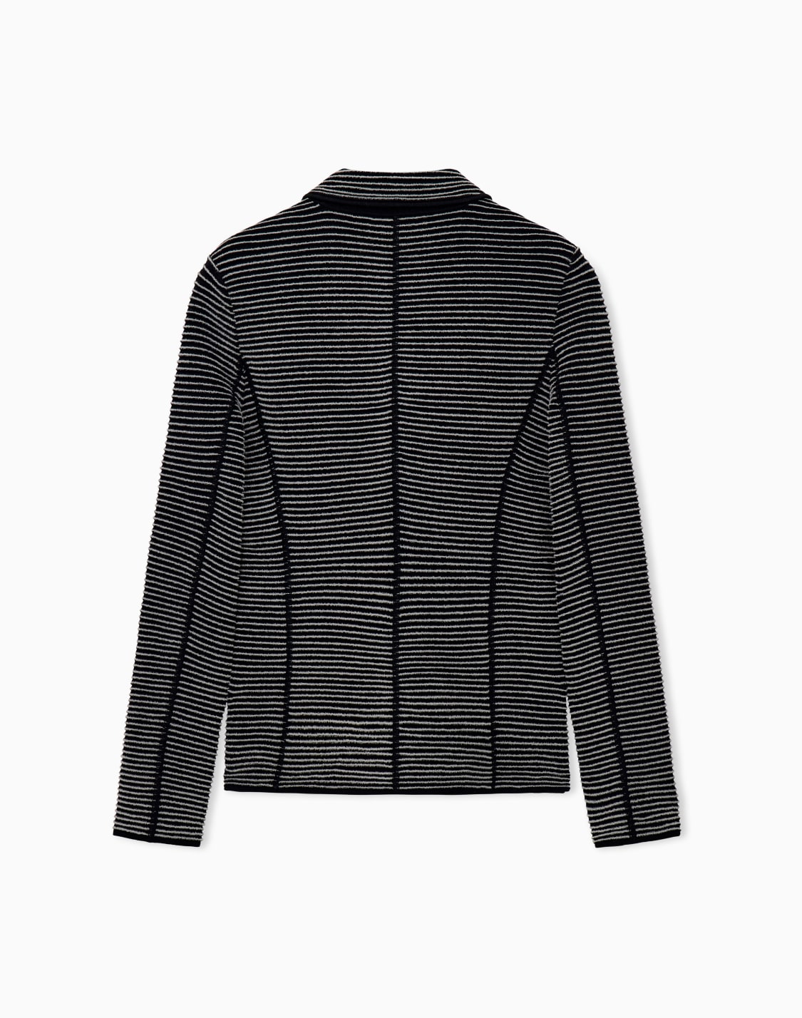blazer-in-striped-ottoman-fabric-with-front-flap-pockets-black--emporio-armani