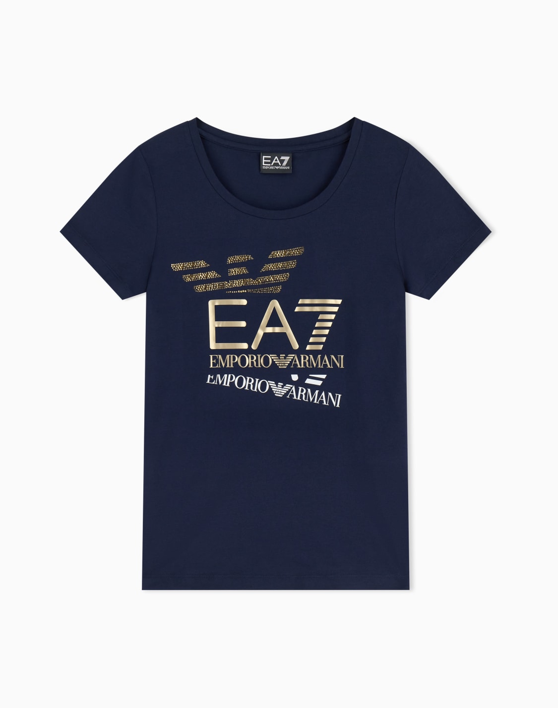 logo-series-tシャツ-ストレッチジャジ-ネイビブル--ea7