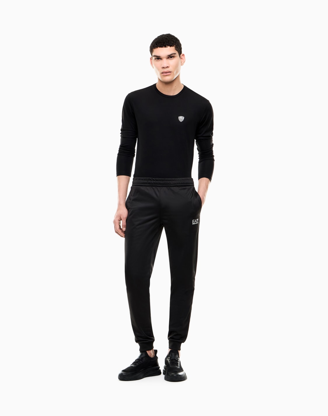 長袖tシャツ-ストレッチジャジ-ブラック--ea7