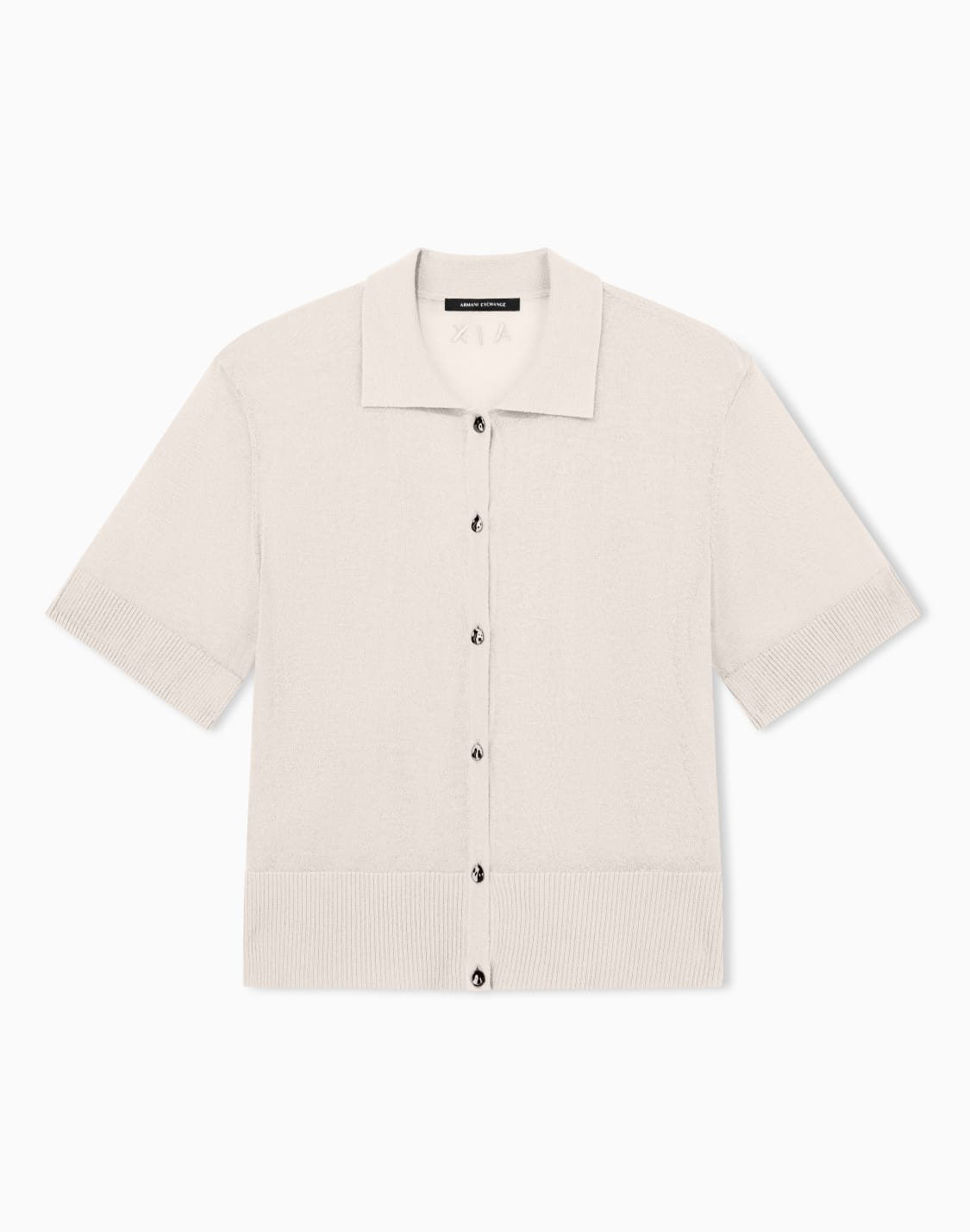 short-sleeved-linen-blend-cardigan-beige--armani-exchange