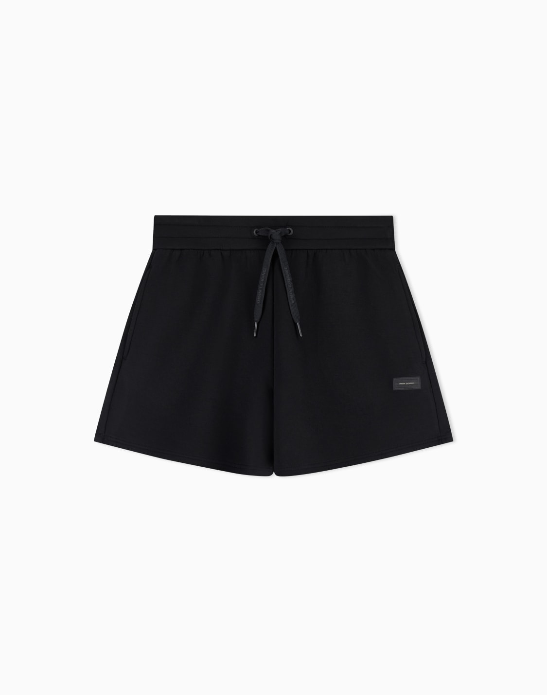 ロゴパッチ-スウェットショトパンツ-ブラック--armani-exchange