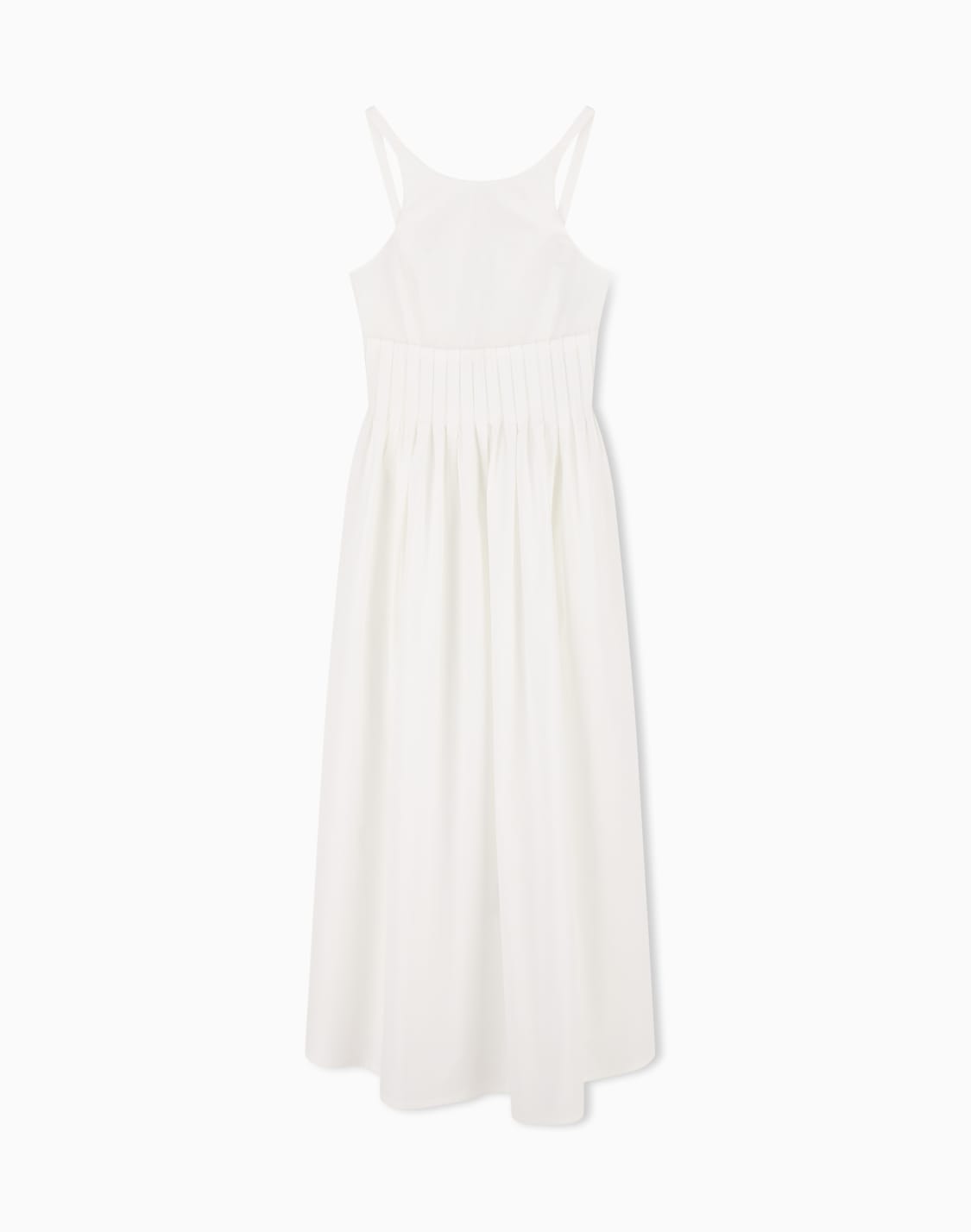 long-dress-in-poplin-with-smocked-motif-white--emporio-armani