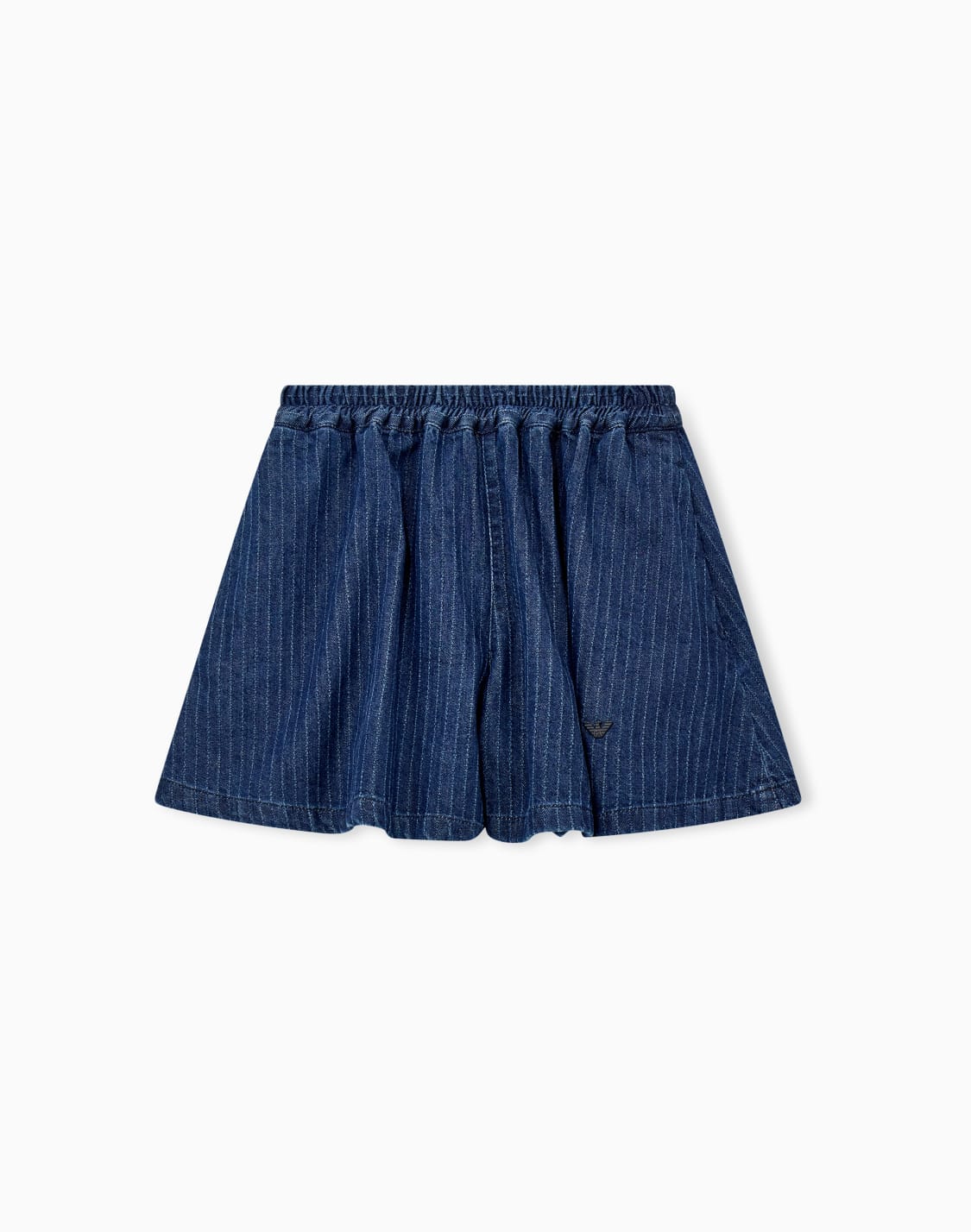 aライン-ピンストライプ-デニムショツ-ギャザウエスト-ブル--emporio-armani