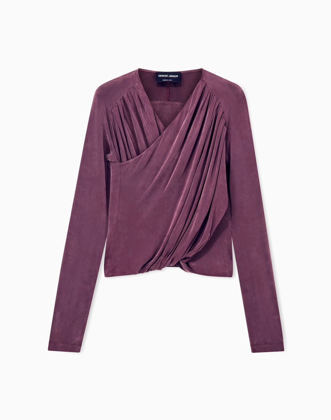 langarmshirt-aus-cupro-jersey-mit-drapierter-vorderseite-burgunderrot--giorgio-armani