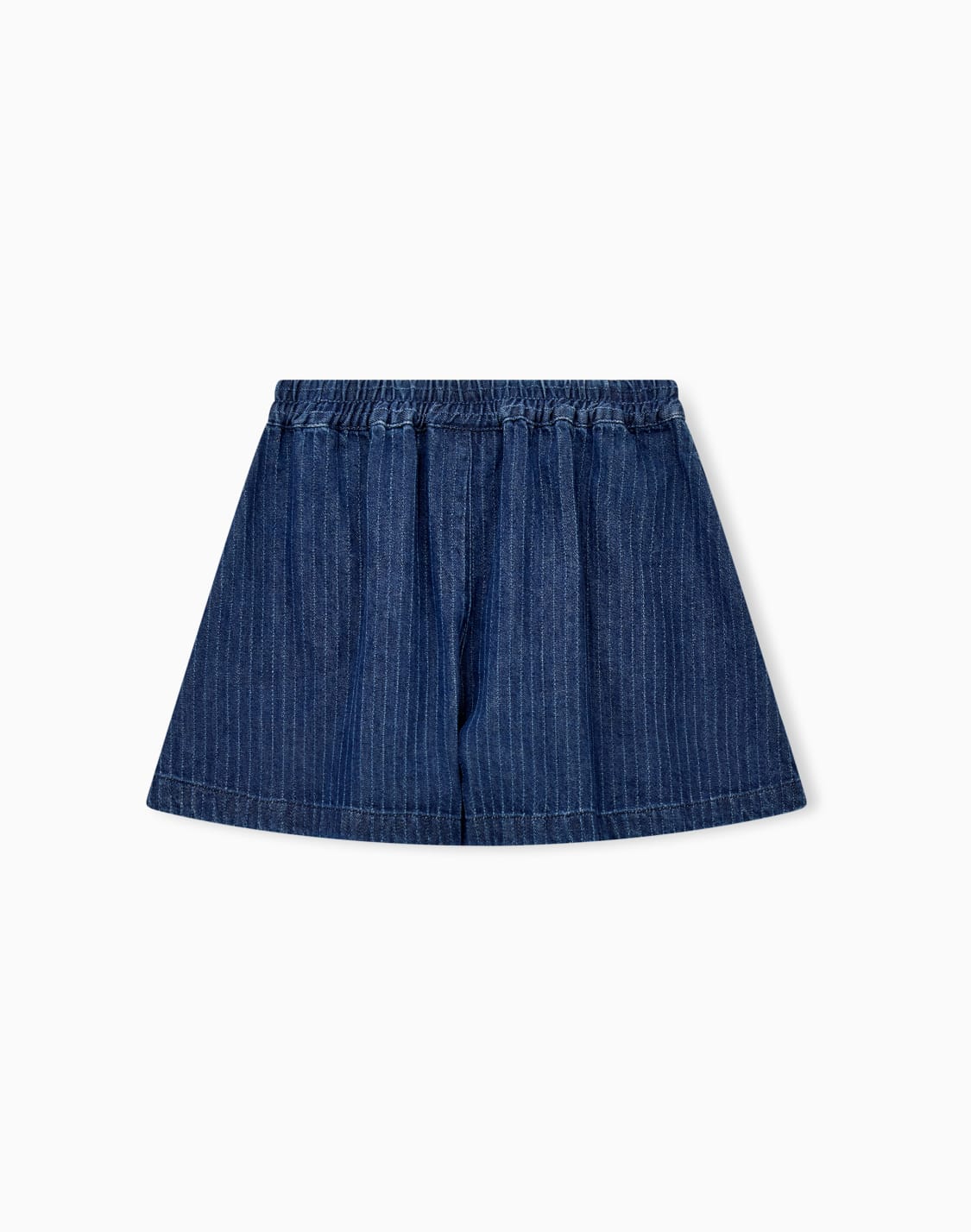 aライン-ピンストライプ-デニムショツ-ギャザウエスト-ブル--emporio-armani