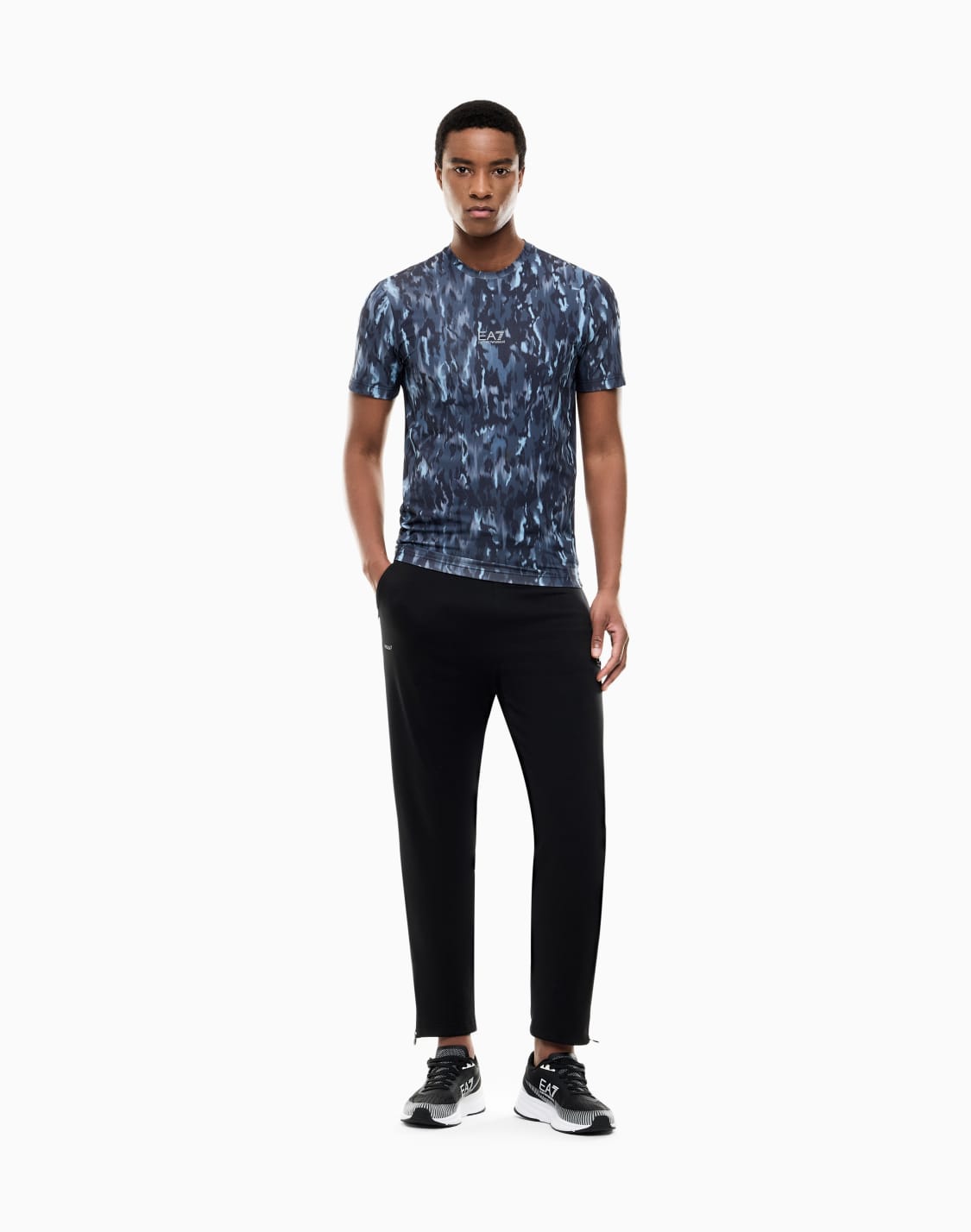 slim-fit-t-shirt-vigor-7-in-technical-jersey-블루--ea7