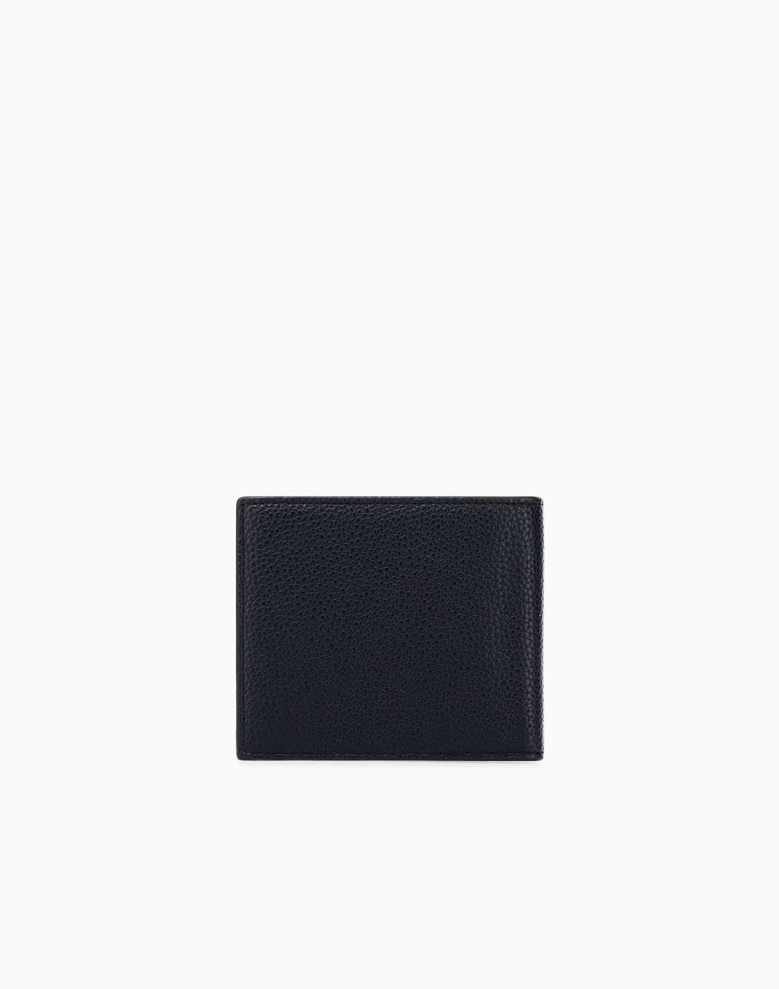 axロゴ-二つ折り財布-ブラック--armani-exchange