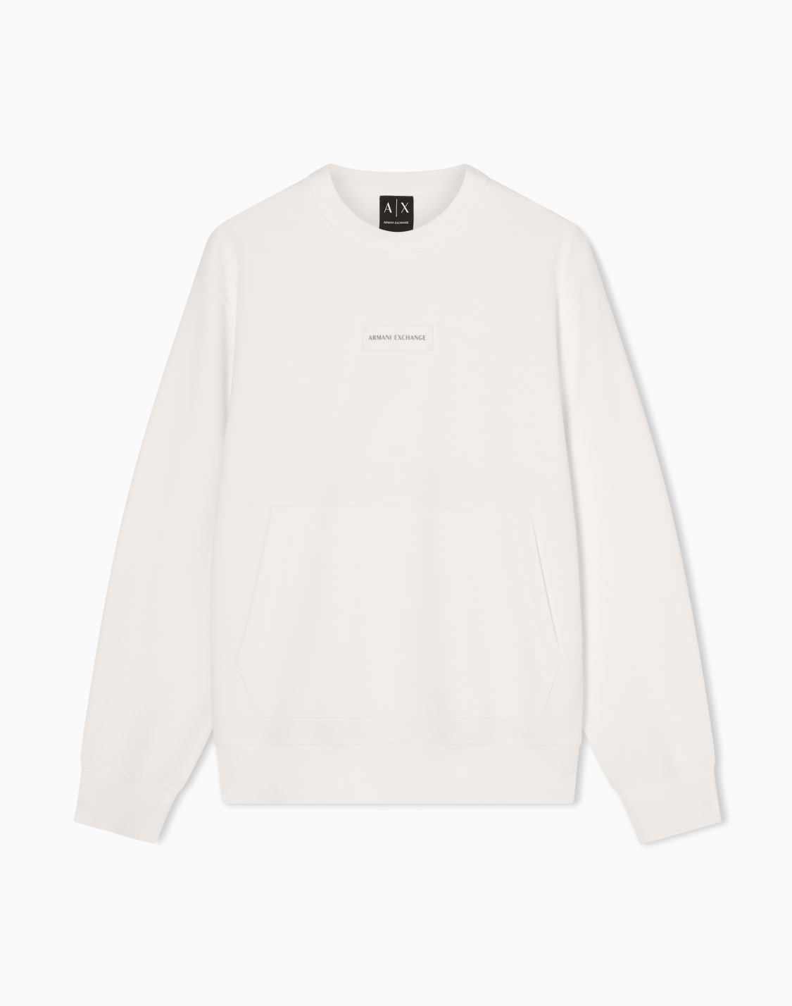 axロゴ-カンガルポケット-スウェットプルオバ-ホワイト--armani-exchange