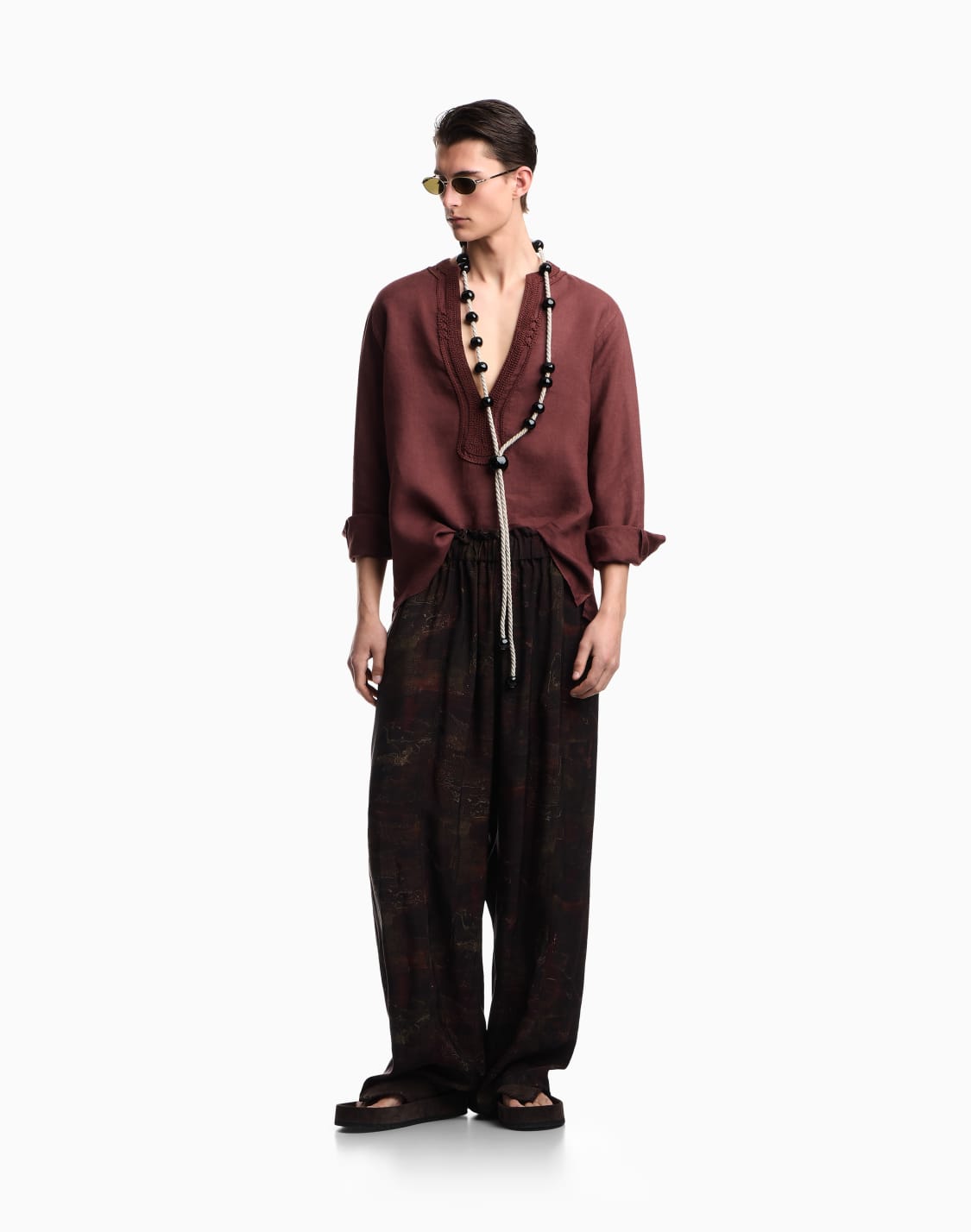 garment-dyed-linen-v-neck-shirt-with-trim-burgundy--emporio-armani