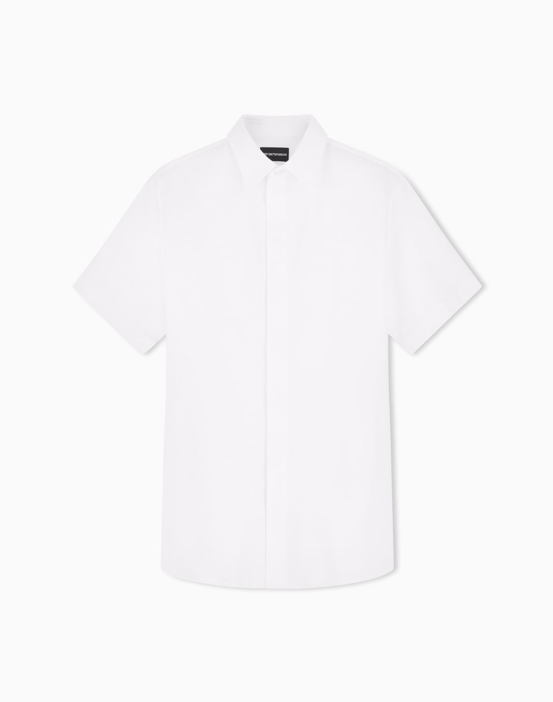 半袖ジャジシャツ-ガメントダイ-ホワイト--emporio-armani