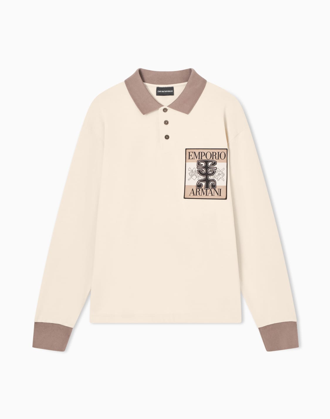 polo-en-piqu-avec-cusson-et-imprim-tribal-beige--emporio-armani