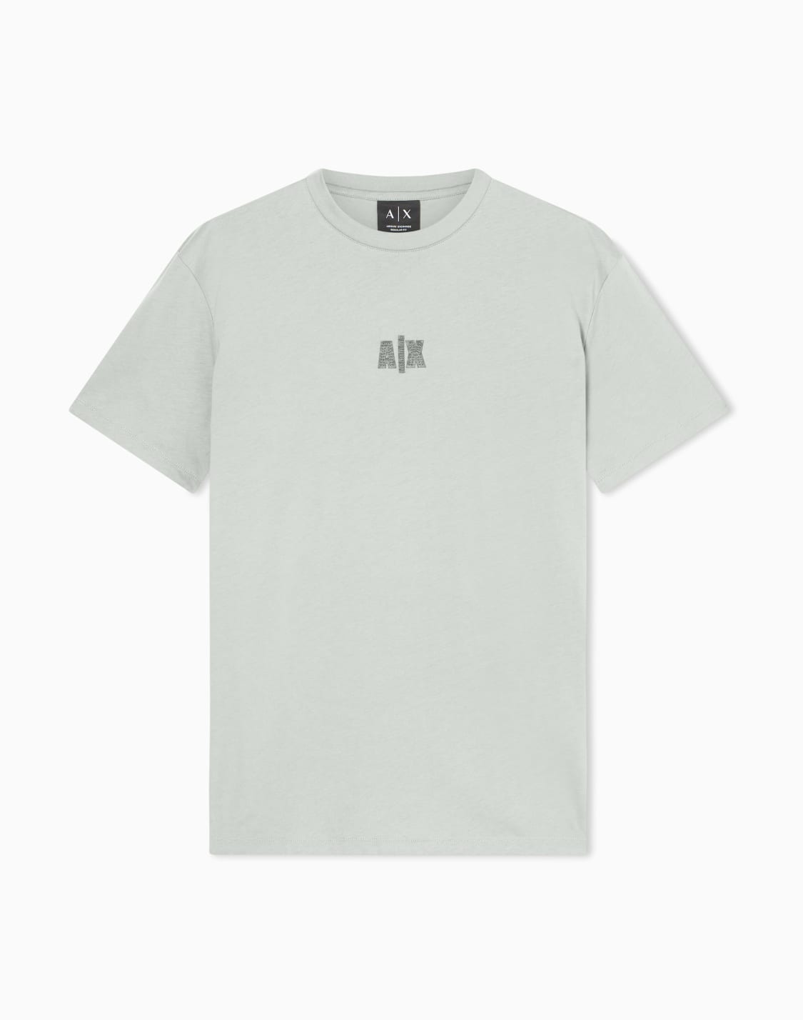 axロゴ-レギュラフィット-半袖クルネックtシャツ-グリン--armani-exchange