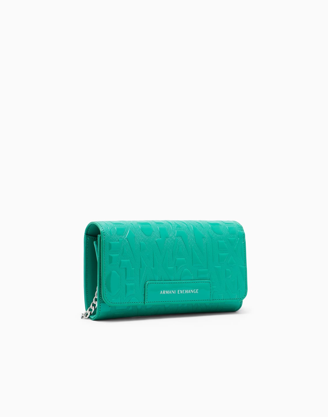 cartera-con-cadena-y-solapa-con-logotipo-en-relieve-verde--armani-exchange
