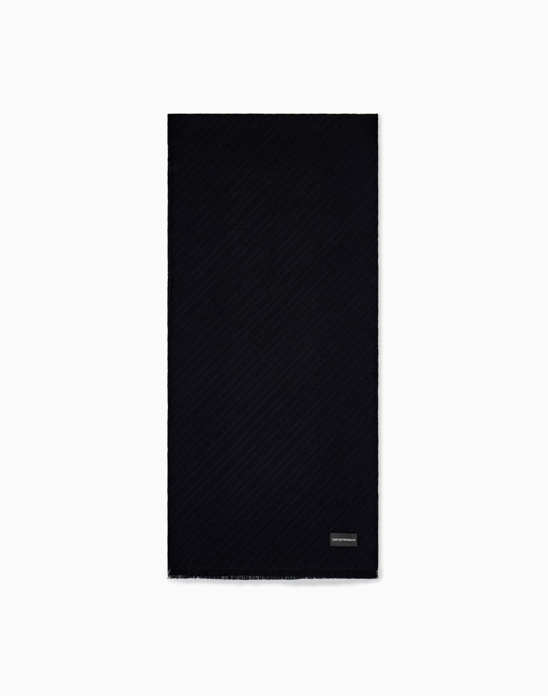 scarf-in-virgin-wool-with-diagonal-pattern-and-fringed-edges-black--emporio-armani