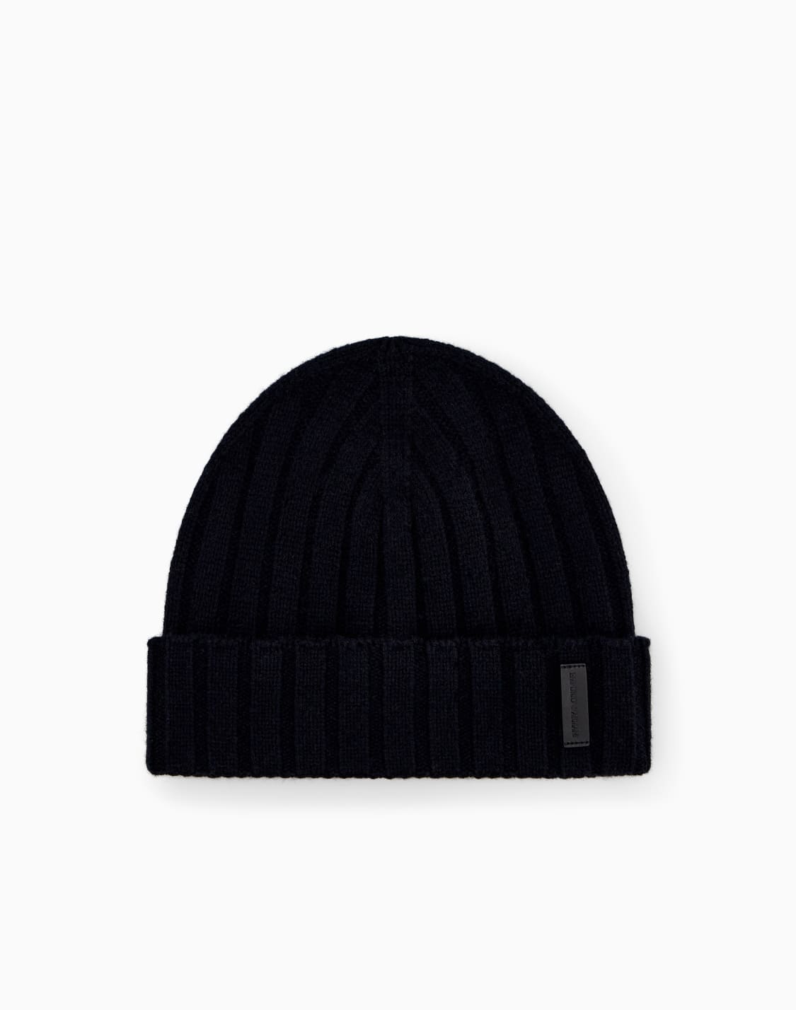 beanie-hat-ribbed-wool-and-cashmere-with-folded-cuff-black--emporio-armani
