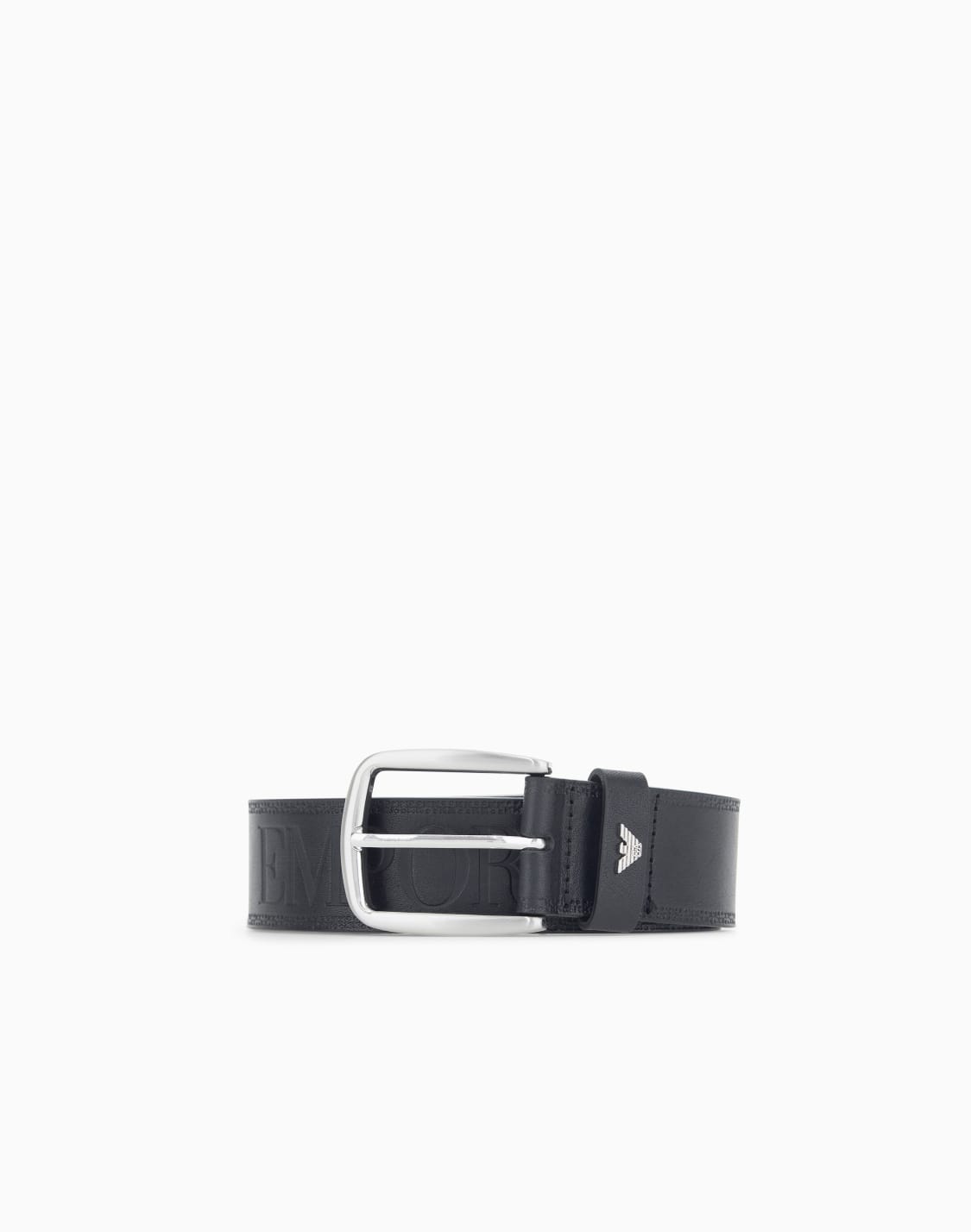 leather-tongue-belt-with-an-embossed-logo-and-metal-buckle-블랙--emporio-armani