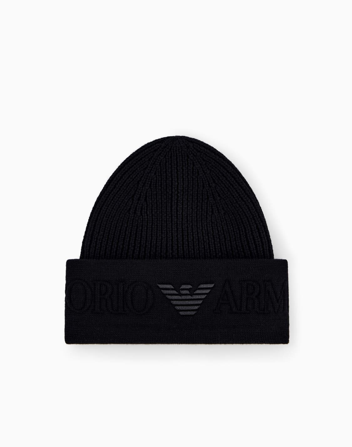 beanie-hat-in-ribbed-virgin-wool-with-embossed-logo-on-cuff-black--emporio-armani