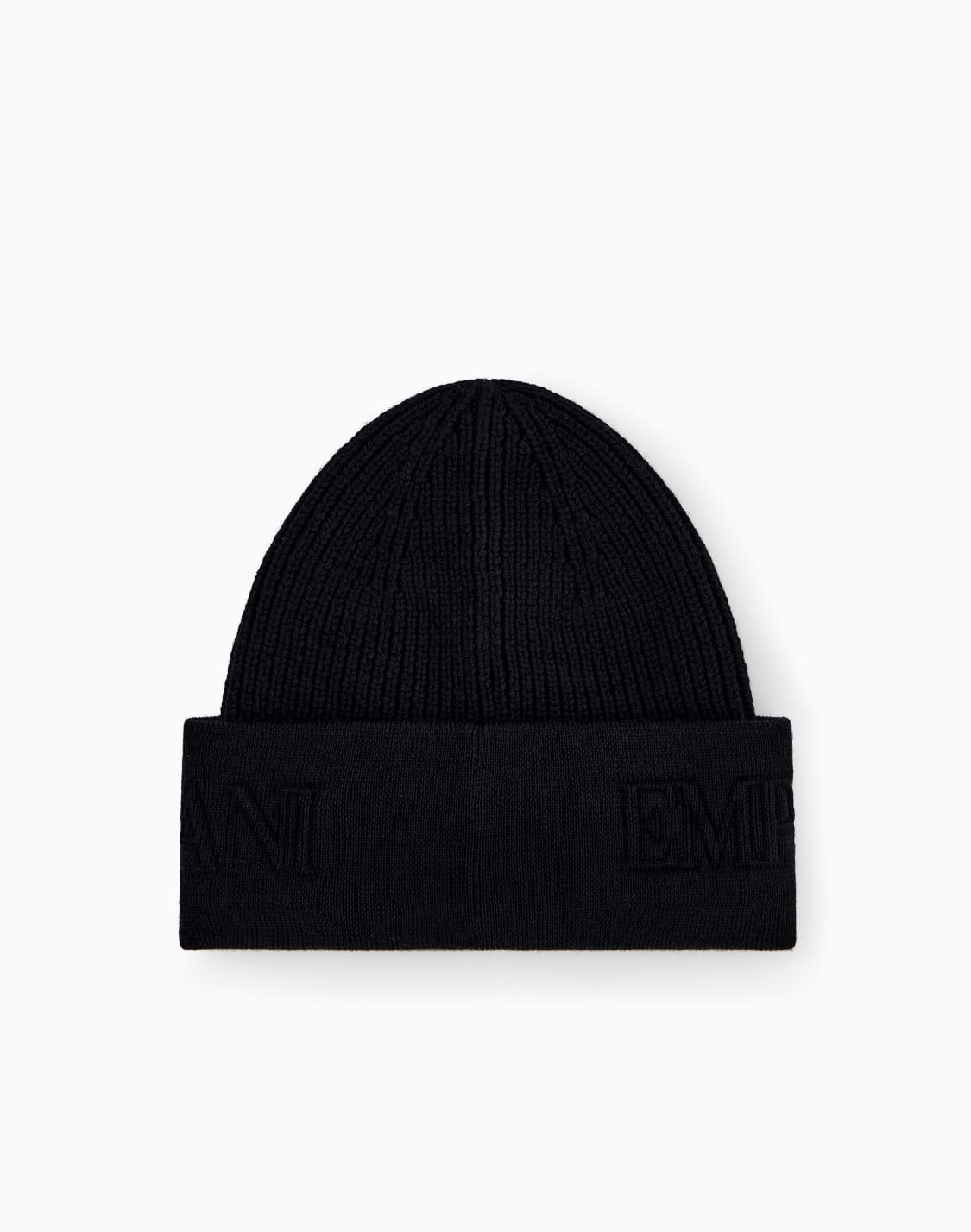 beanie-hat-in-ribbed-virgin-wool-with-embossed-logo-on-cuff-black--emporio-armani