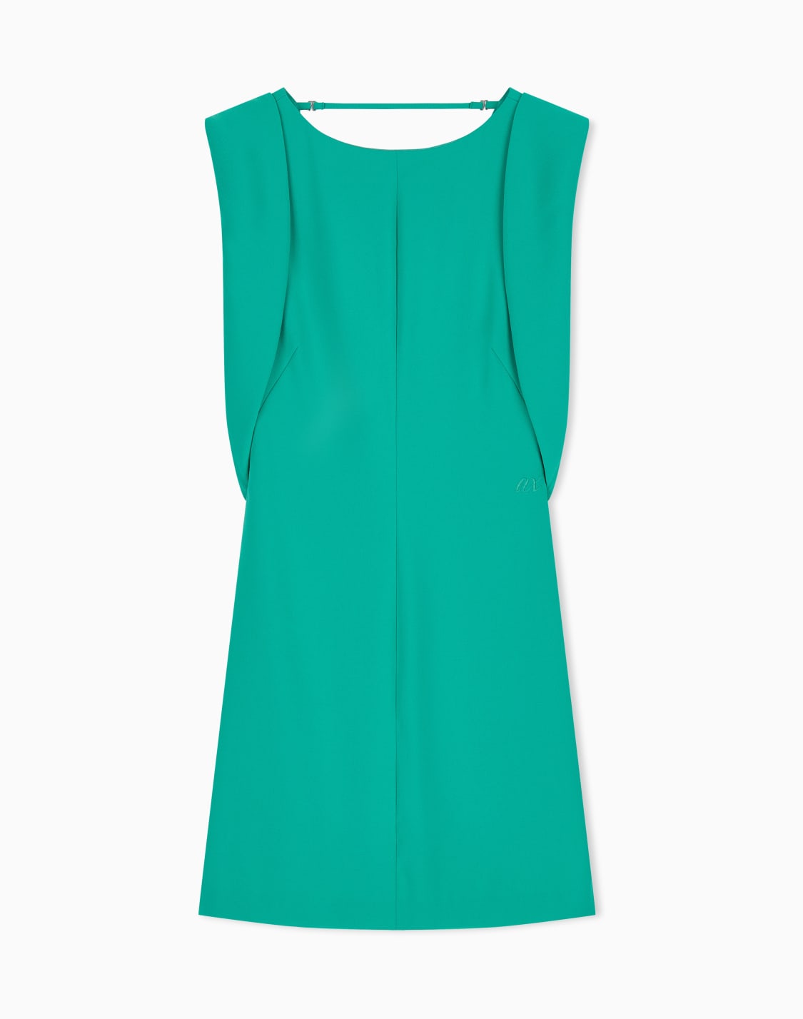vestido-entallado-sin-mangas-con-espalda-drapeada-verde--armani-exchange