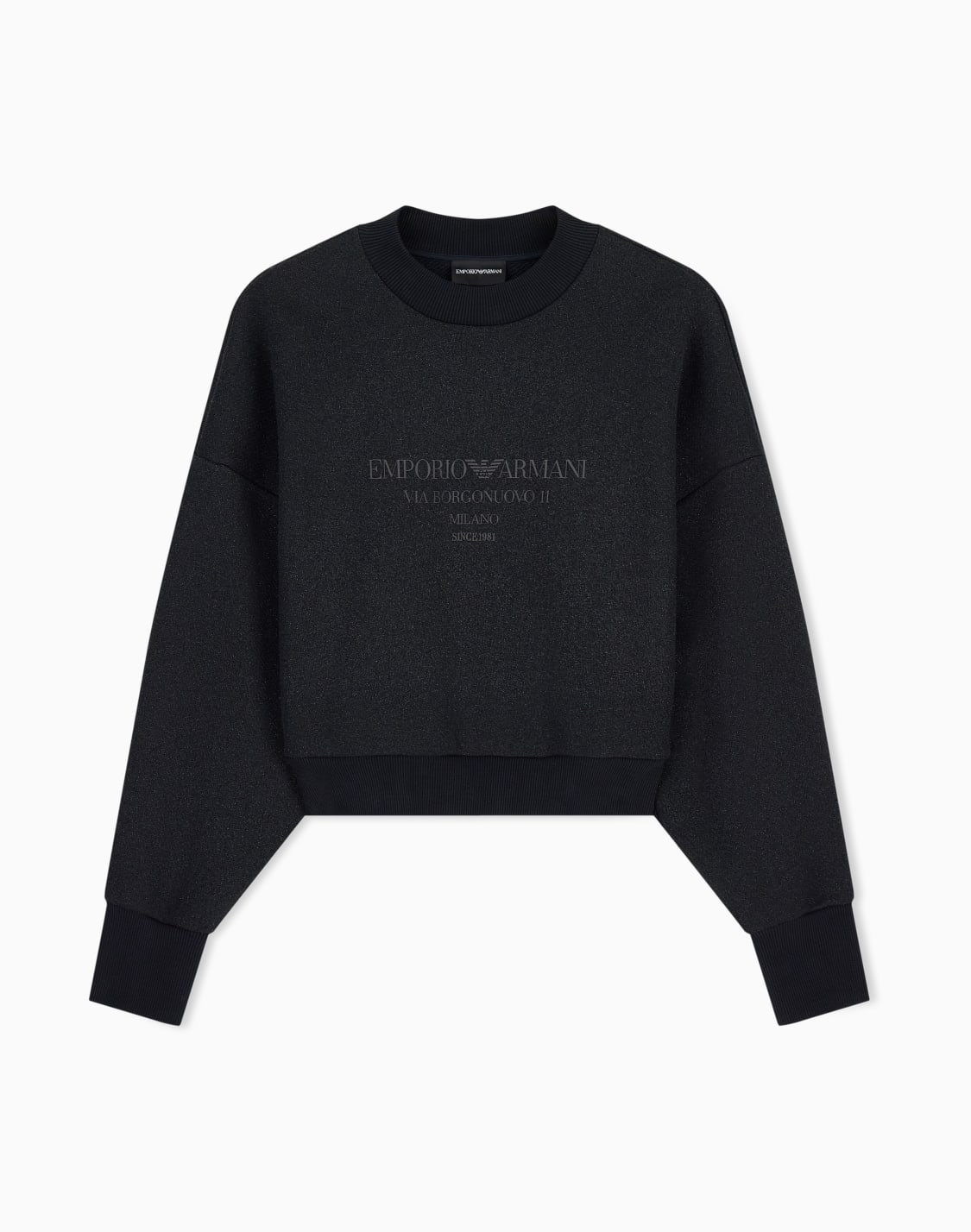 スウェットシャツ-ルレックスジャジ-シャイニロゴ-ブラック--emporio-armani