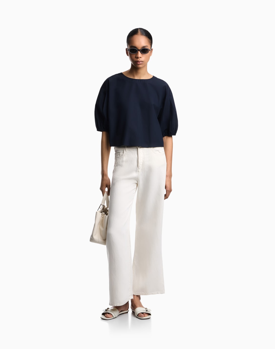 poplin-blouse-with-puffed-sleeves-blue--emporio-armani