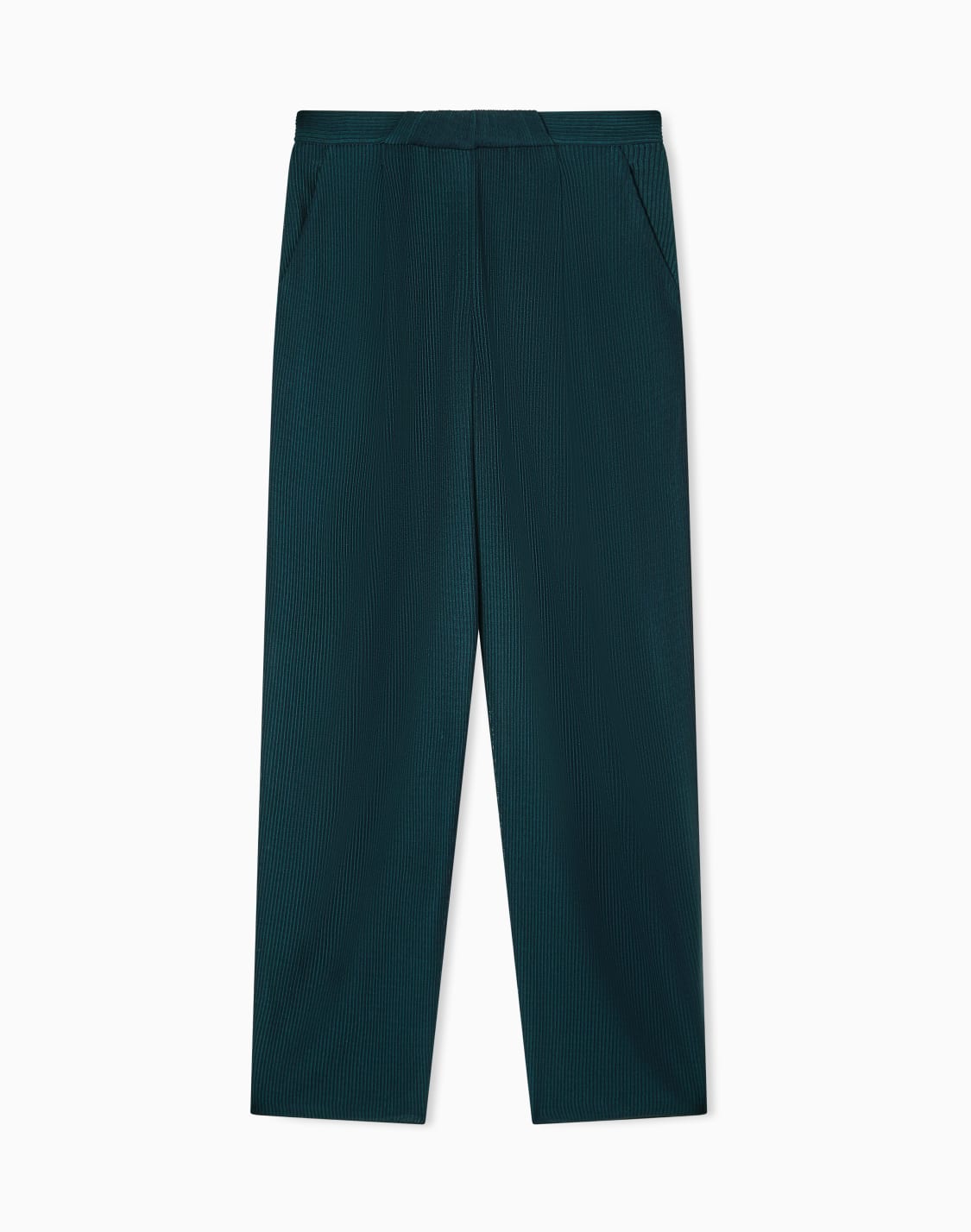 pantalon-une-pince-en-viscose-finement-ctele-vert--giorgio-armani