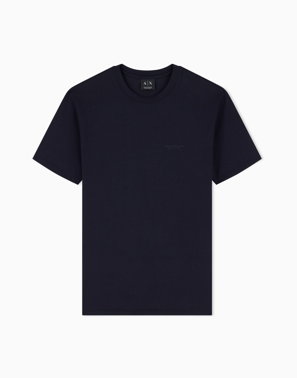 slim-fit-t-shirt-in-stretch-cotton-jersey-with-rib-details-navy-blue--armani-exchange