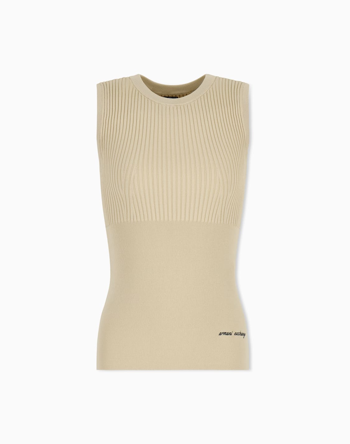 slim-fit-knit-top-in-recycled-viscose-blend-beige--armani-exchange