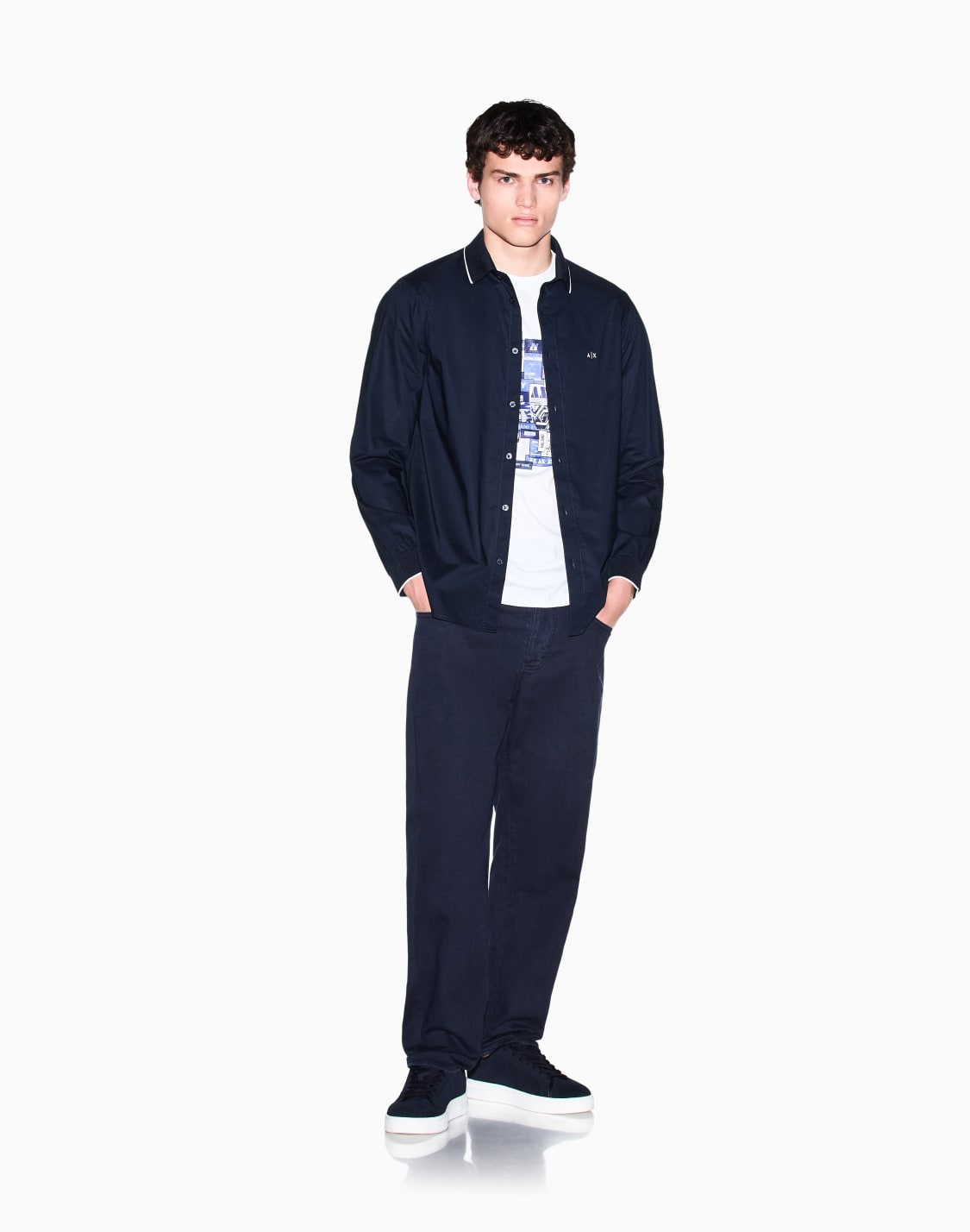 regular-fit-shirt-in-cotton-poplin-with-rib-details-navy-blue--armani-exchange