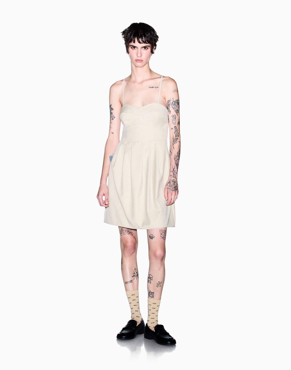 slim-fit-dress-in-viscose-and-wool-beige--armani-exchange