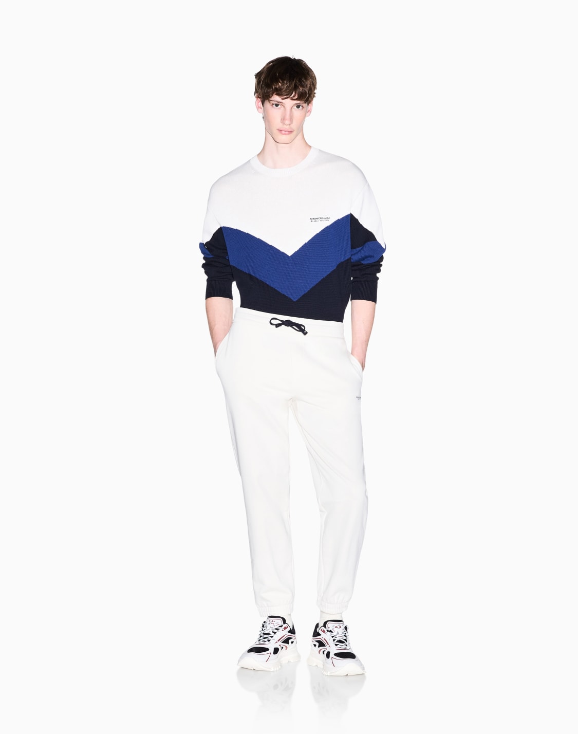 regular-fit-trousers-in-cotton-french-terry-with-rib-trim-white--armani-exchange