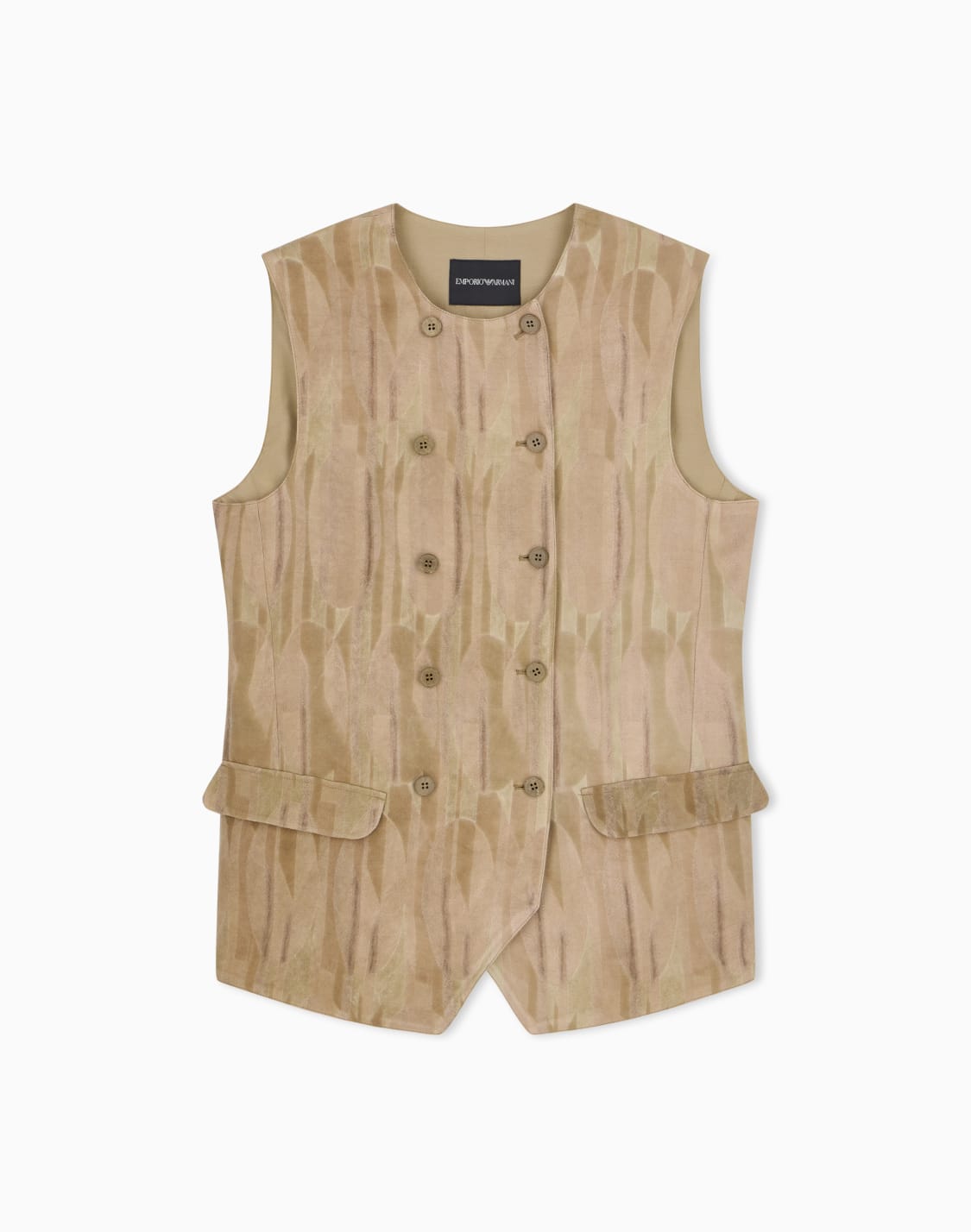 gilet-doppiopetto-in-tessuto-jacquard-fantasia-ovali-marrone--emporio-armani