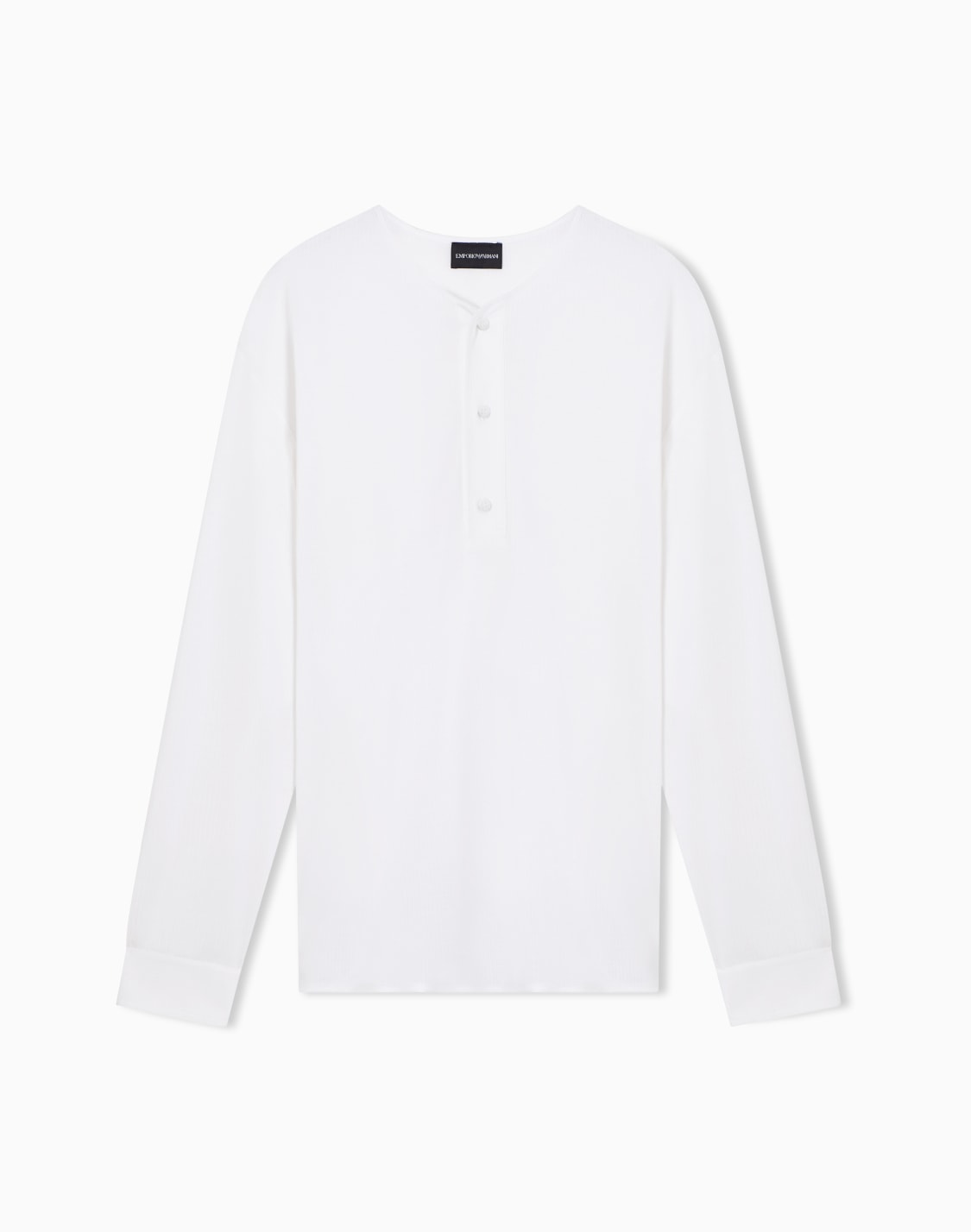 jersey-de-cuello-panadero-de-punto-teido-en-prenda-blanco--emporio-armani
