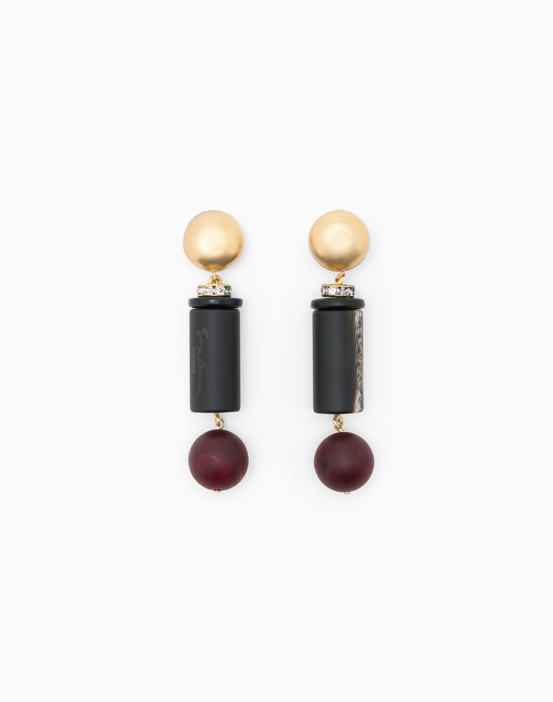 pendientes-largos-de-latn-con-esfera-jaspeada-y-cristales-burdeos--giorgio-armani