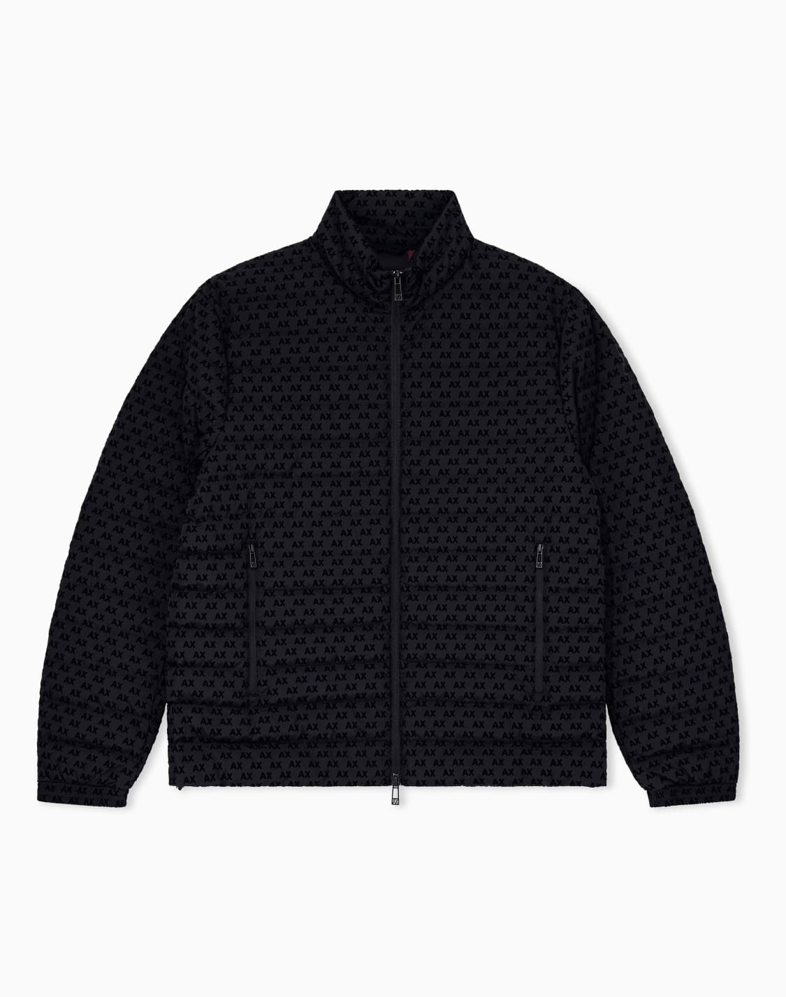 down-jacket-in-all-over-flocked-nylon-black--armani-exchange