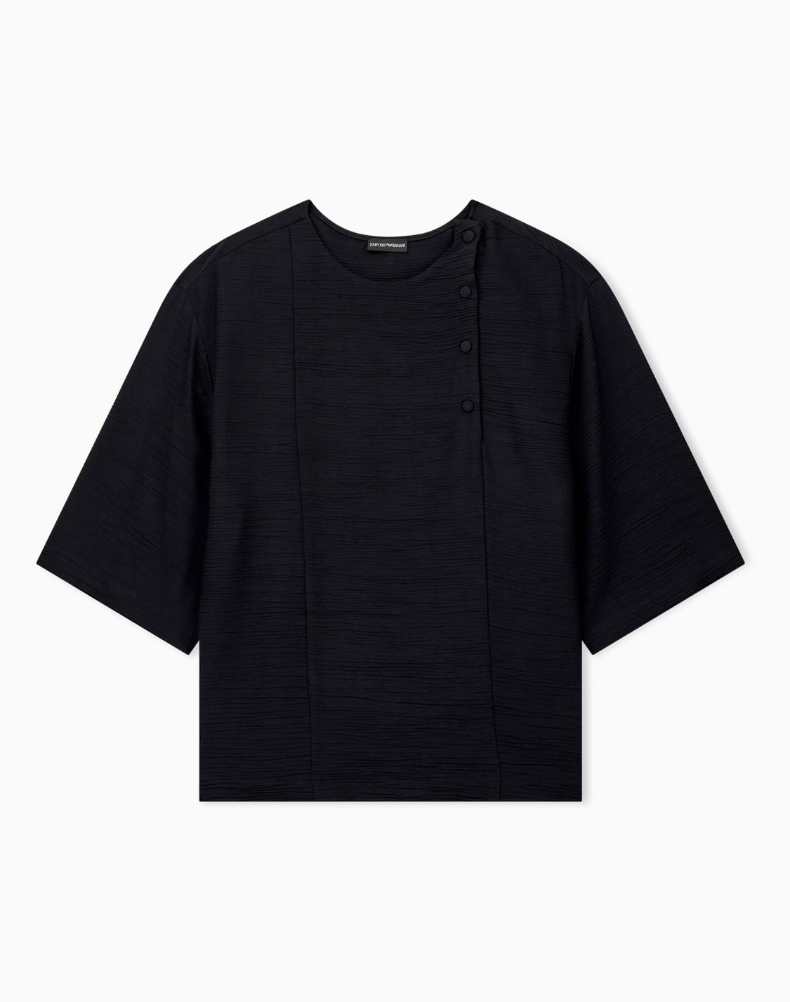 shirt-in-textured-viscose-and-wool-with-covered-buttons-black--emporio-armani