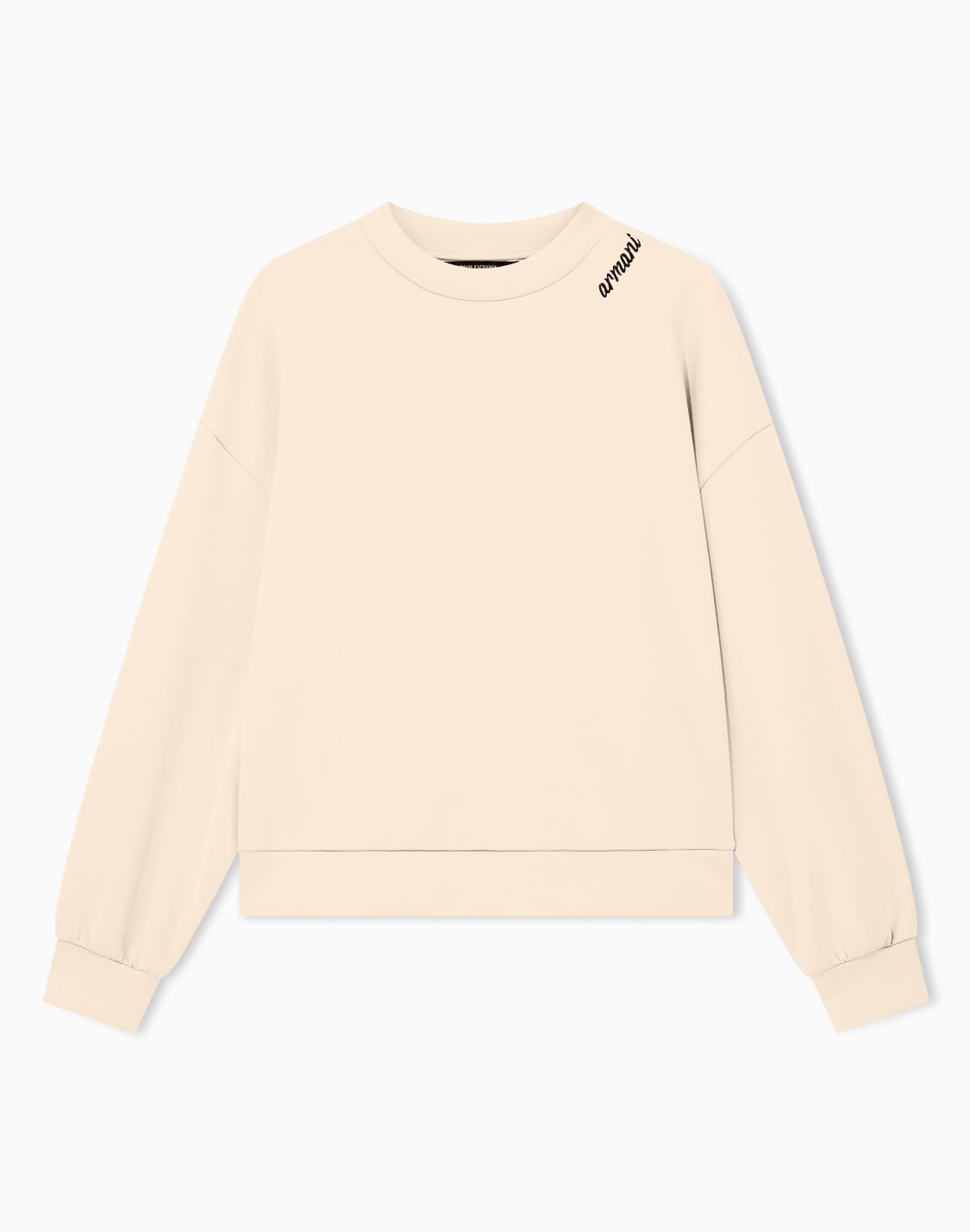 sweatshirt-in-stretch-scuba-viscose-with-hood-beige--armani-exchange