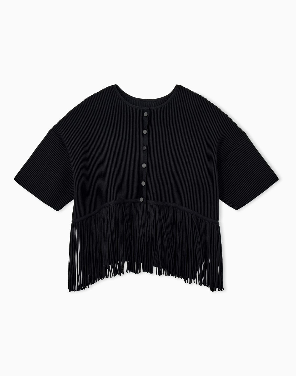 cardigan-in-viscose-ottoman-with-round-neck-and-fringe-black--emporio-armani