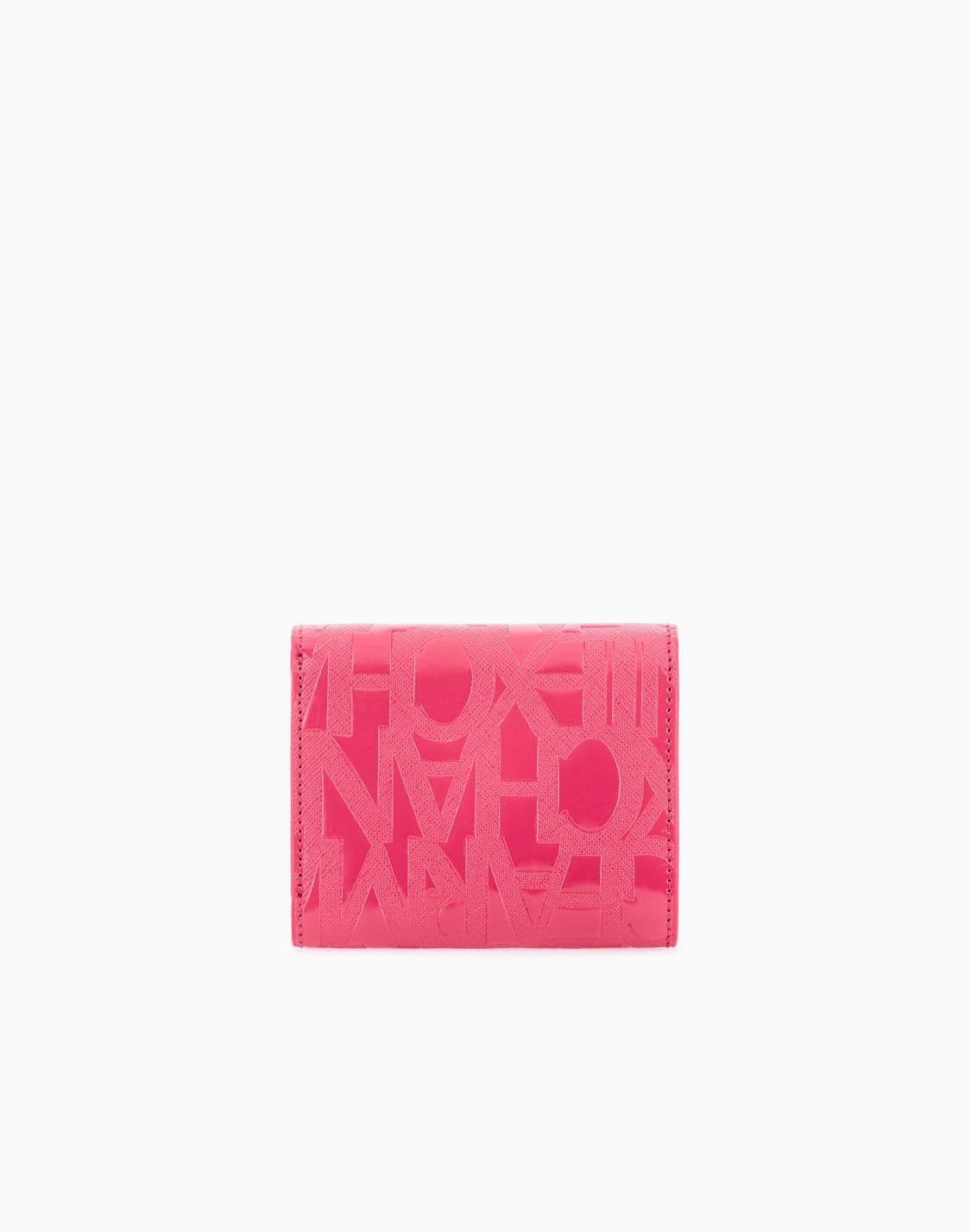 オンライン限定オルオバエンボスロゴ-三つ折りミニウォレット-ピンク--armani-exchange