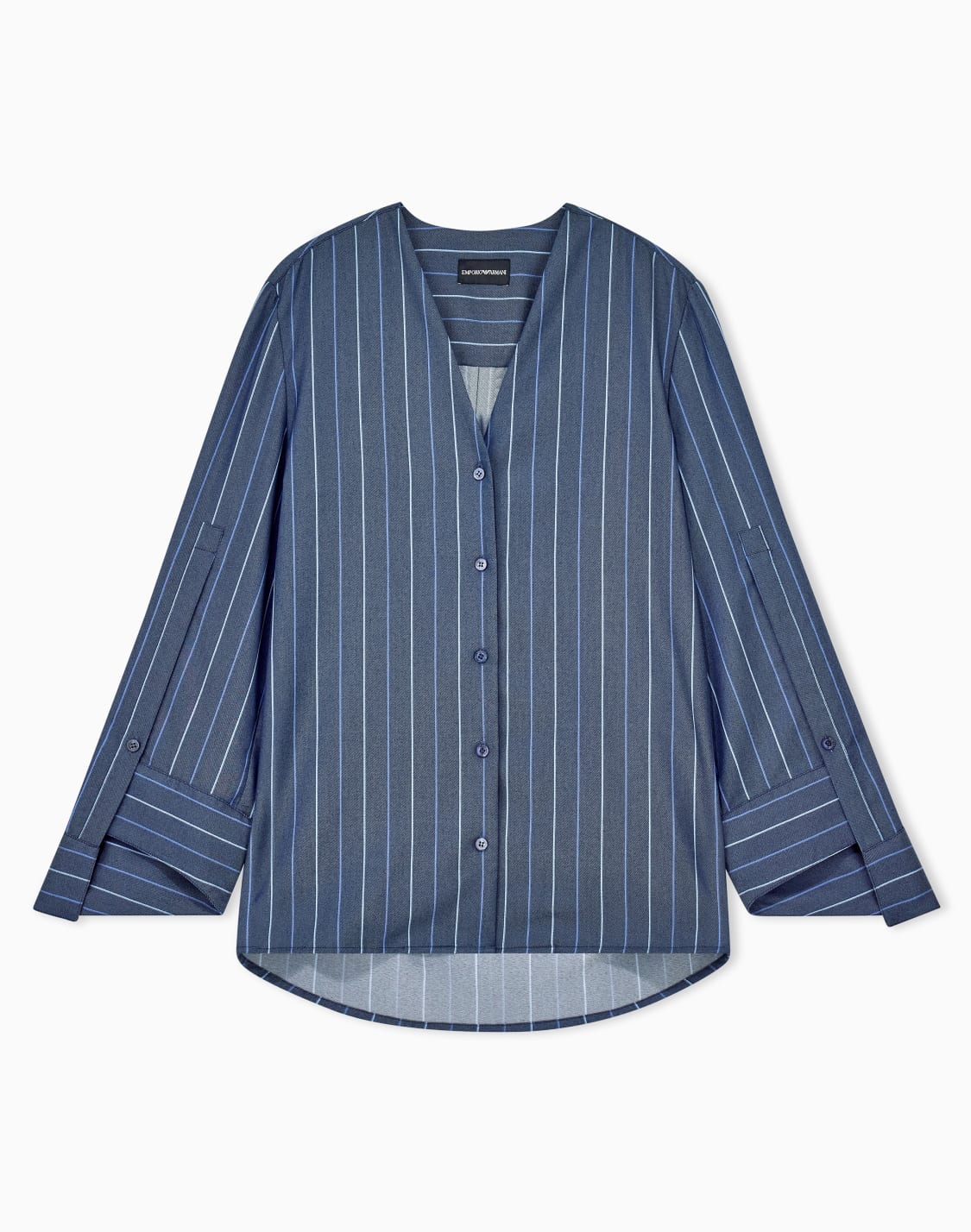 long-sleeved-v-neck-shirt-in-striped-jacquard-denim-blue--emporio-armani