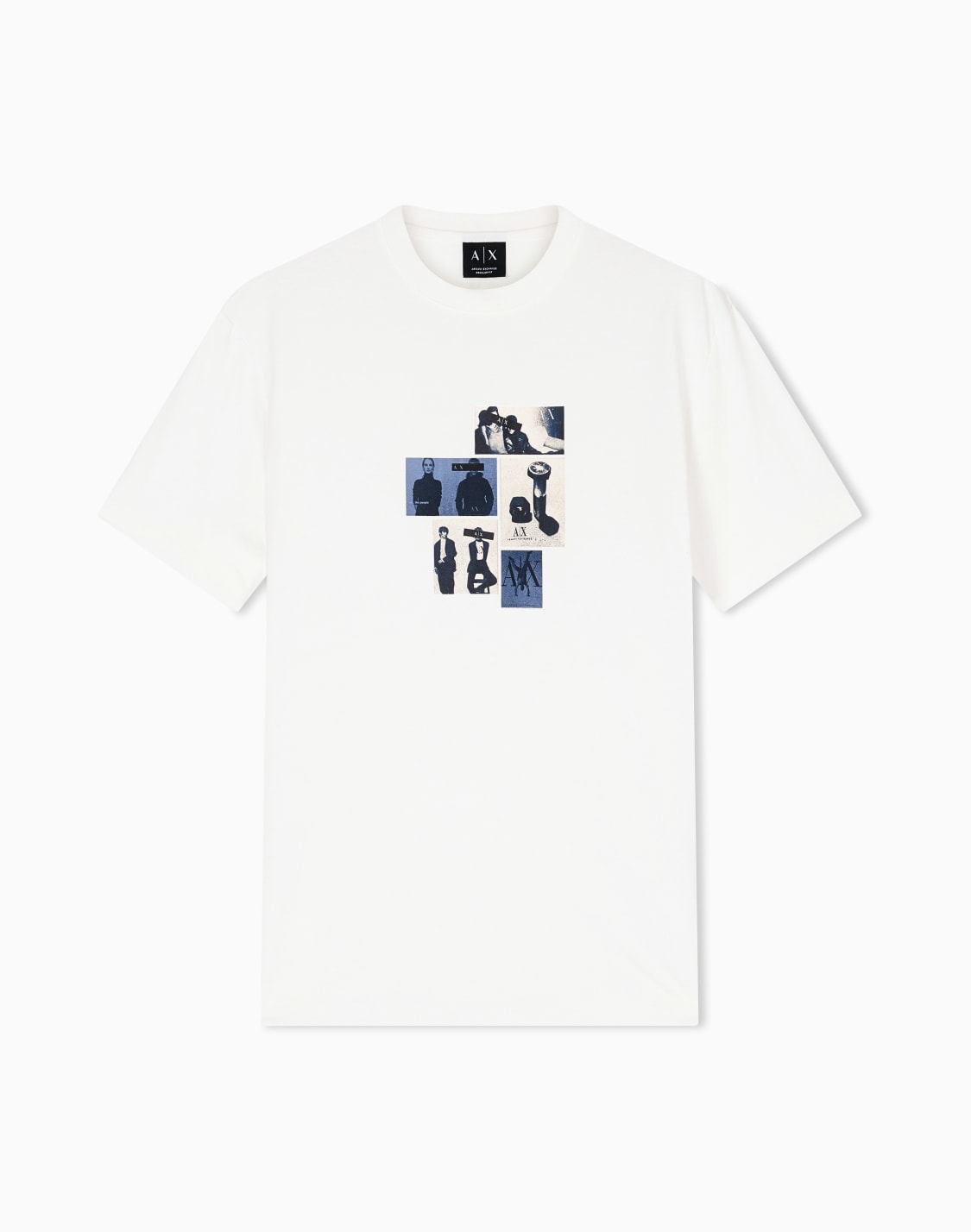 アカイブプリント-レギュラフィット-半袖クルネックtシャツ-ホワイト--armani-exchange