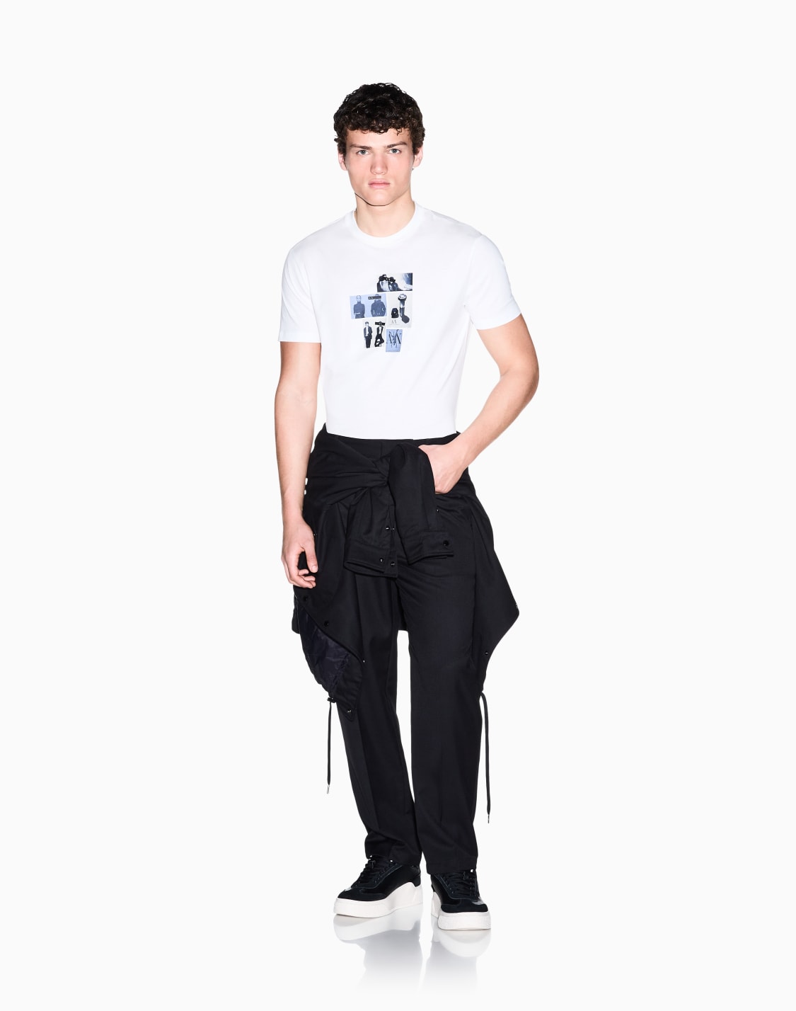 アカイブプリント-レギュラフィット-半袖クルネックtシャツ-ホワイト--armani-exchange