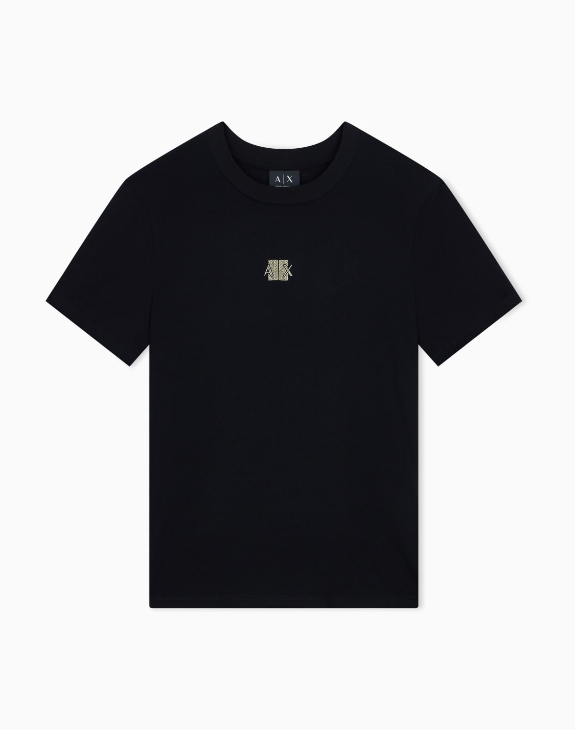 camiseta-de-punto-de-viscosa-con-logotipo-metlico-negro--armani-exchange