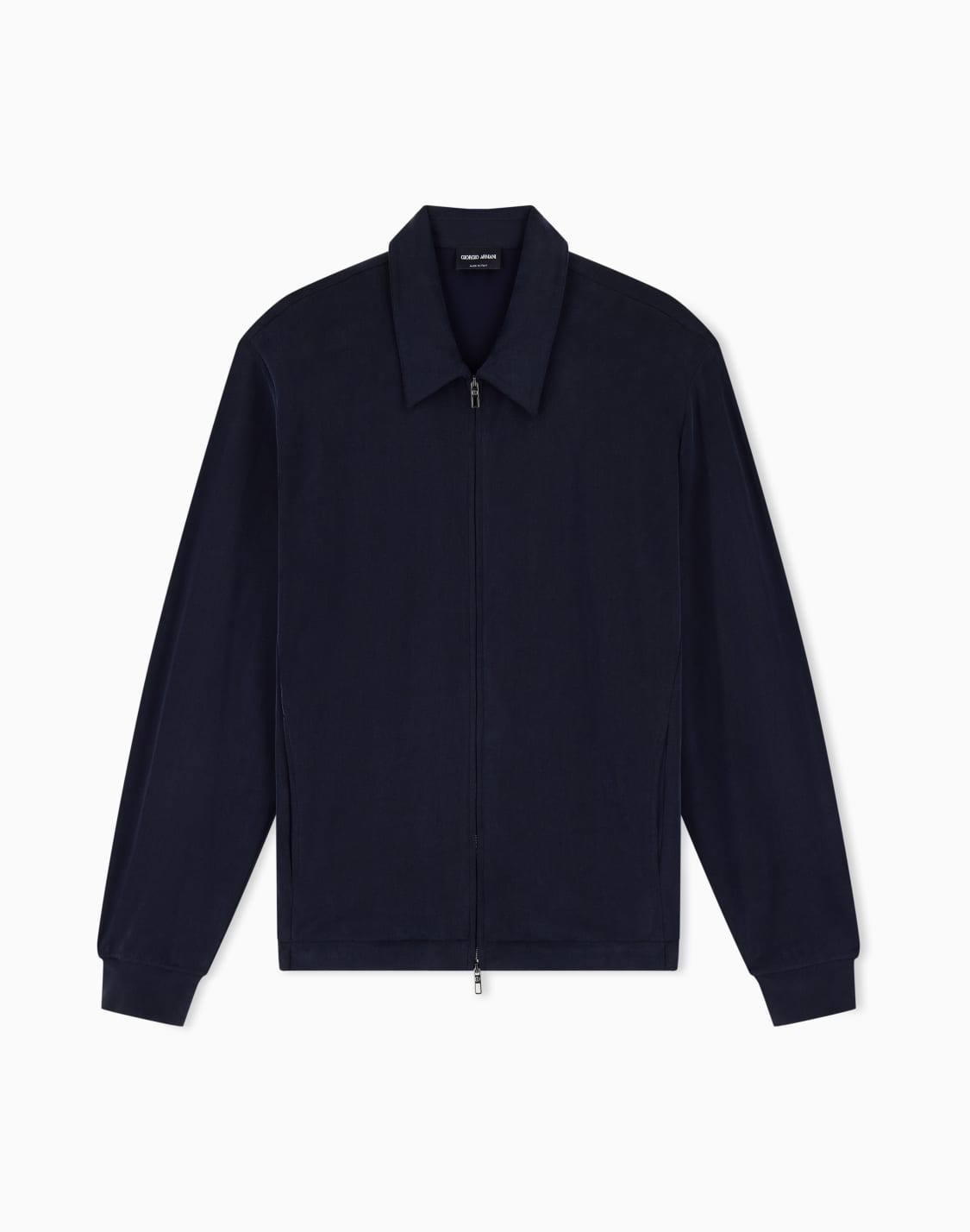blouson-aus-delav-cupro-piqu-mit-reiverschluss-blau--giorgio-armani