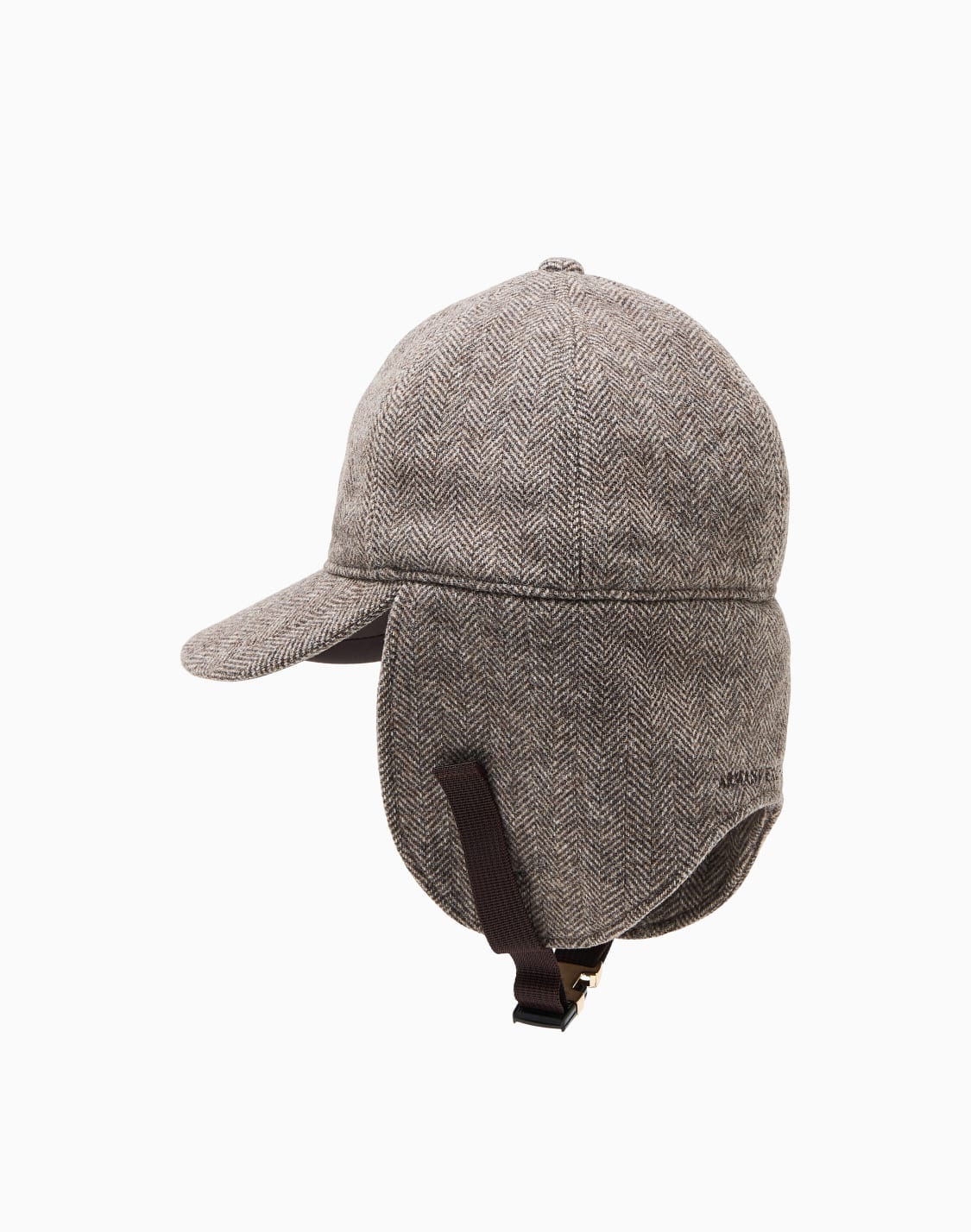 リサイクルヘリンボンウルミックス-フライトキャップ-ブラウン--armani-exchange
